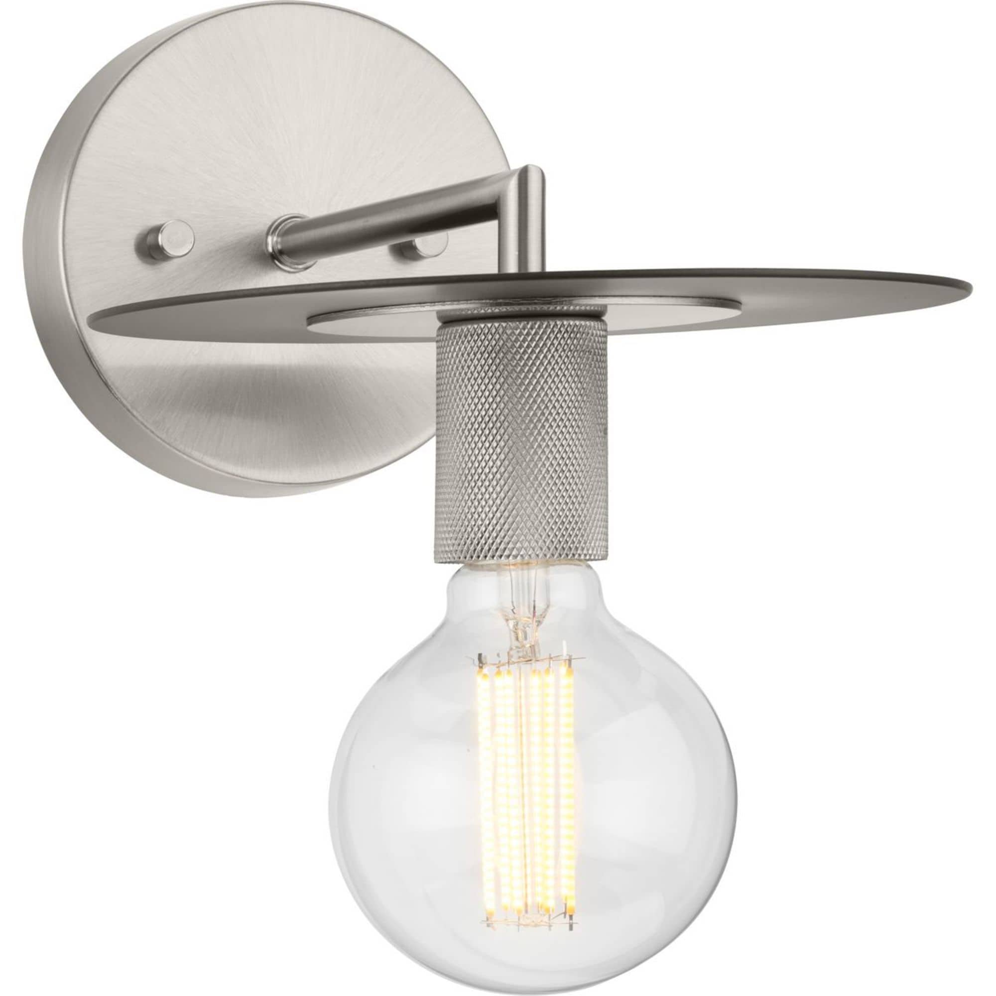 Progress Lighting P710112-009 Trimble 8-in W 1 -Light Brushed Nickel Wall Sconce