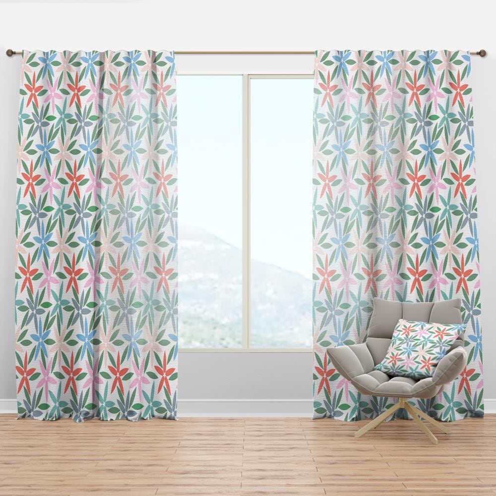 Designart CTN24026-52-90 90-in Blue Abstract Room Darkening Thermal Lined Rod Pocket Single Curtain Panel