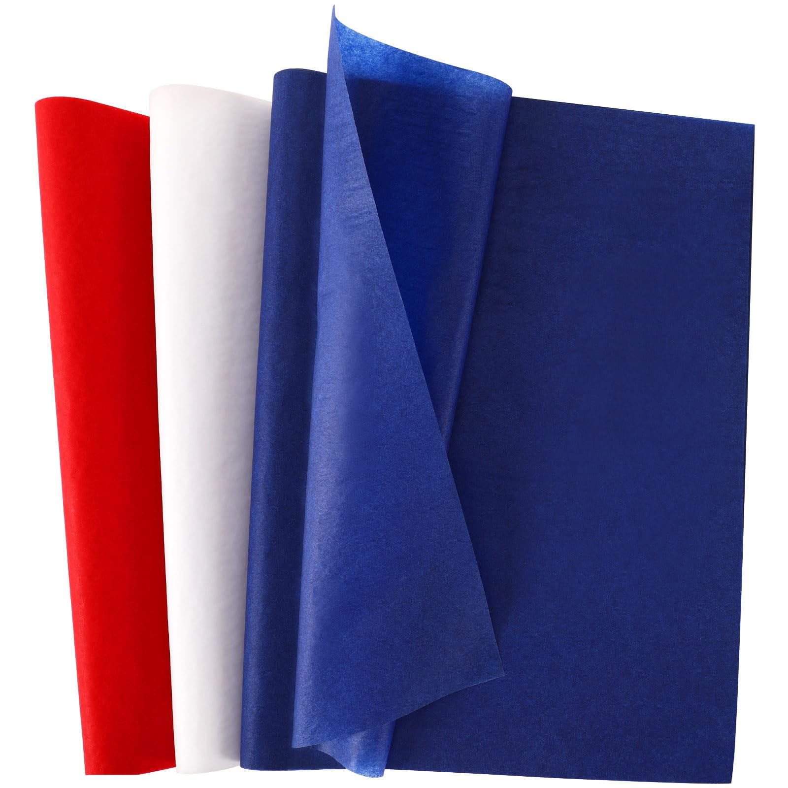 Etokfoks Patriotic Tissue Paper Bulk Pack of 100 Sheets Red White and Blue Wrapping Paper 19 7 x 13 8 in for Independence Day Gifts Crafts #LETJU6918