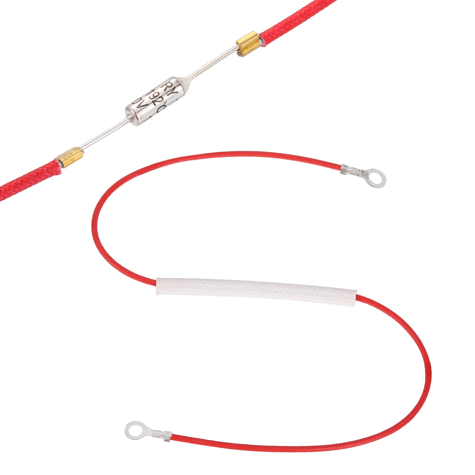 Unique Bargains Universal Rice Cooker Temperature Fuse 192 Degrees C 10A 250V Metal Thermal Fuse with Both End Ring Terminal Fiberglass Sleeving for Electric Pressure Cooker Repair Part
