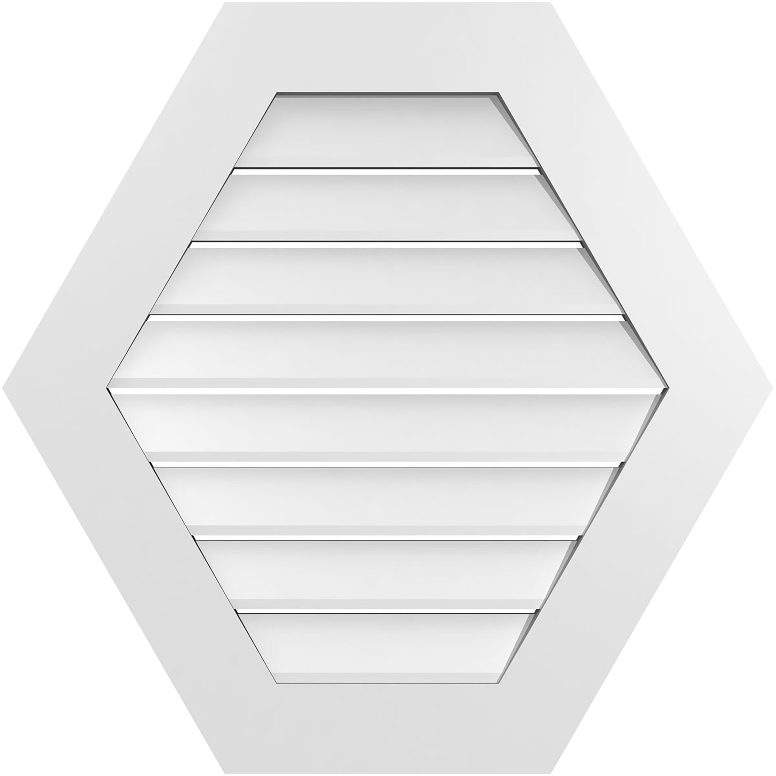 Ekena Millwork GVPHP30X3001SF 30-Inches x 30-Inches Off-white Peaked PVC Gable Louver Vent
