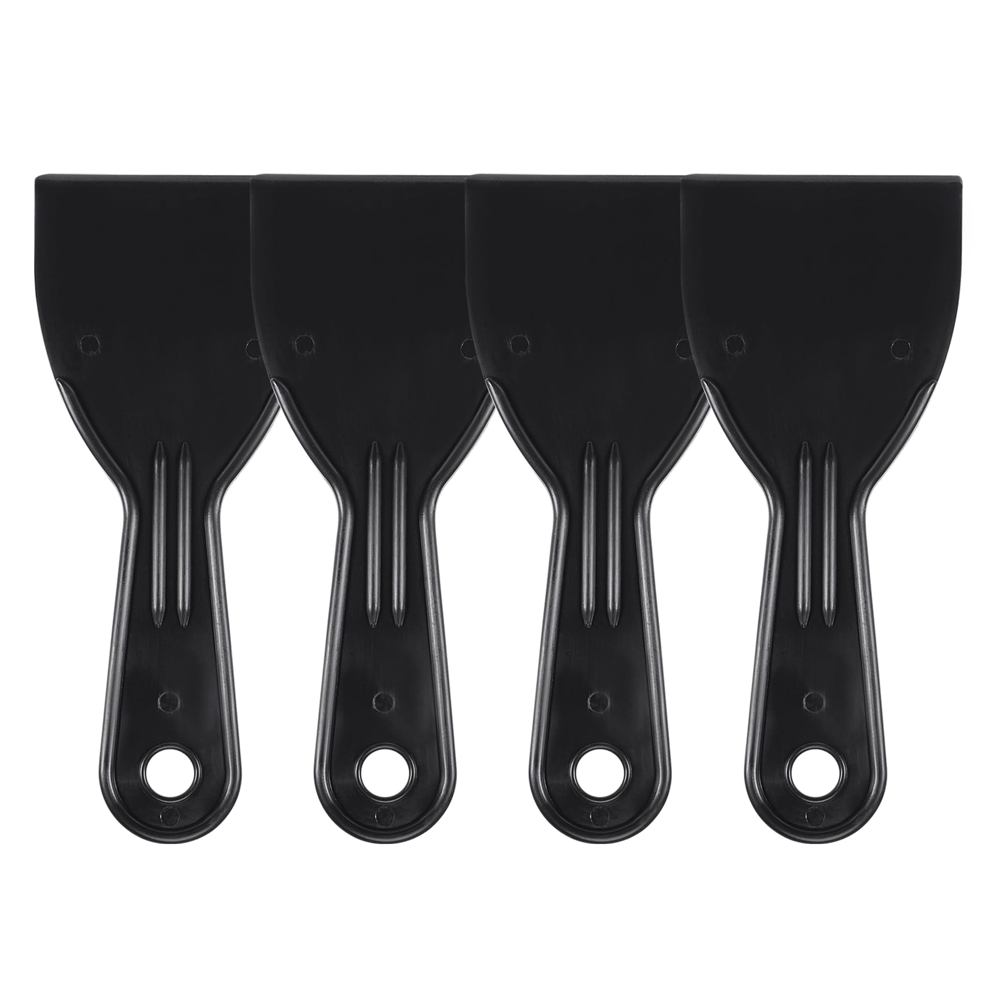KHKFY  4 Pcs Putty Scraper 3 inch ABS Plastic Spatula Drywall Patch Repair Spreader Wall Covering Smoother Black Set durable home and garden