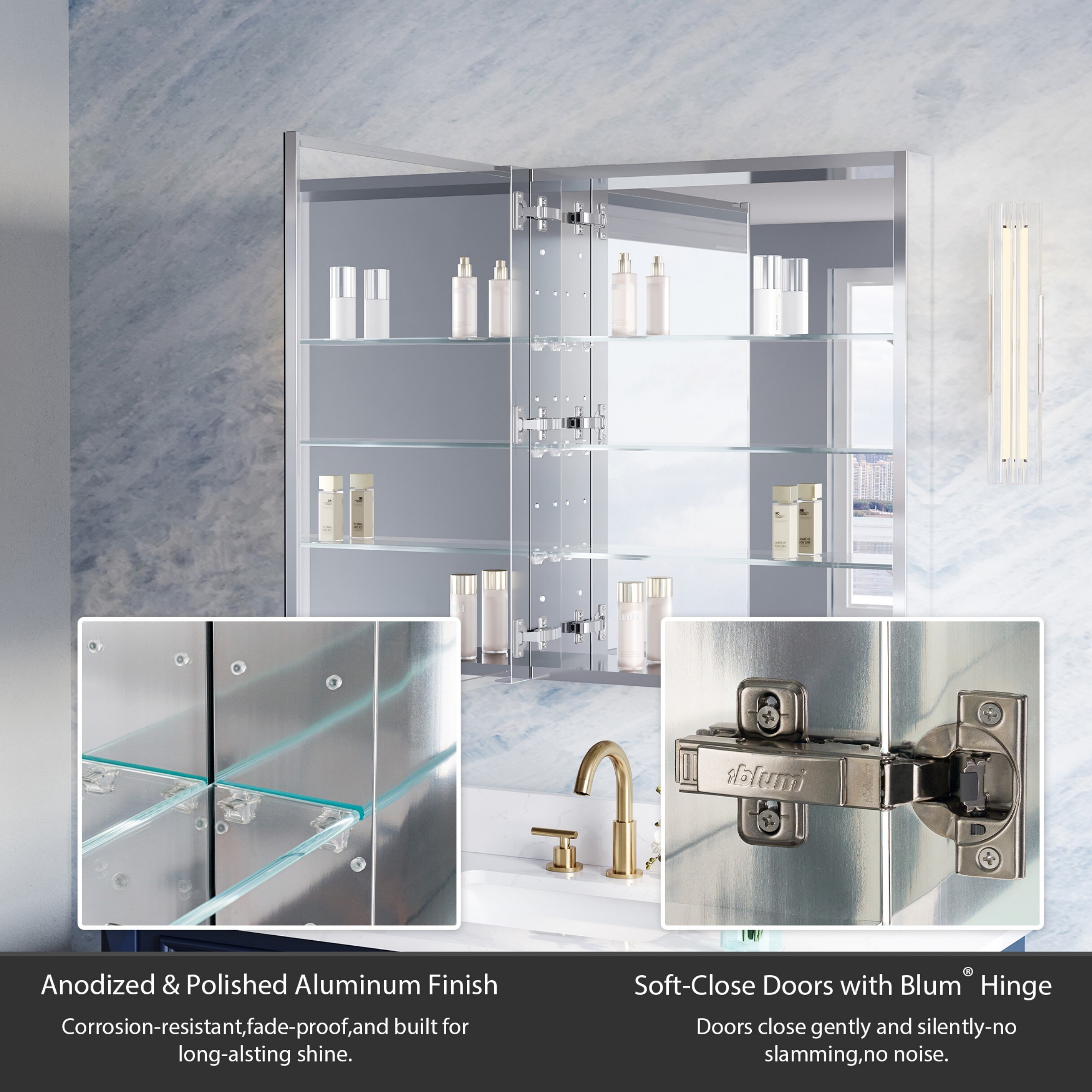 WELLFOR 1230MCB24L Bathroom-Wall-Cabinets - View #7