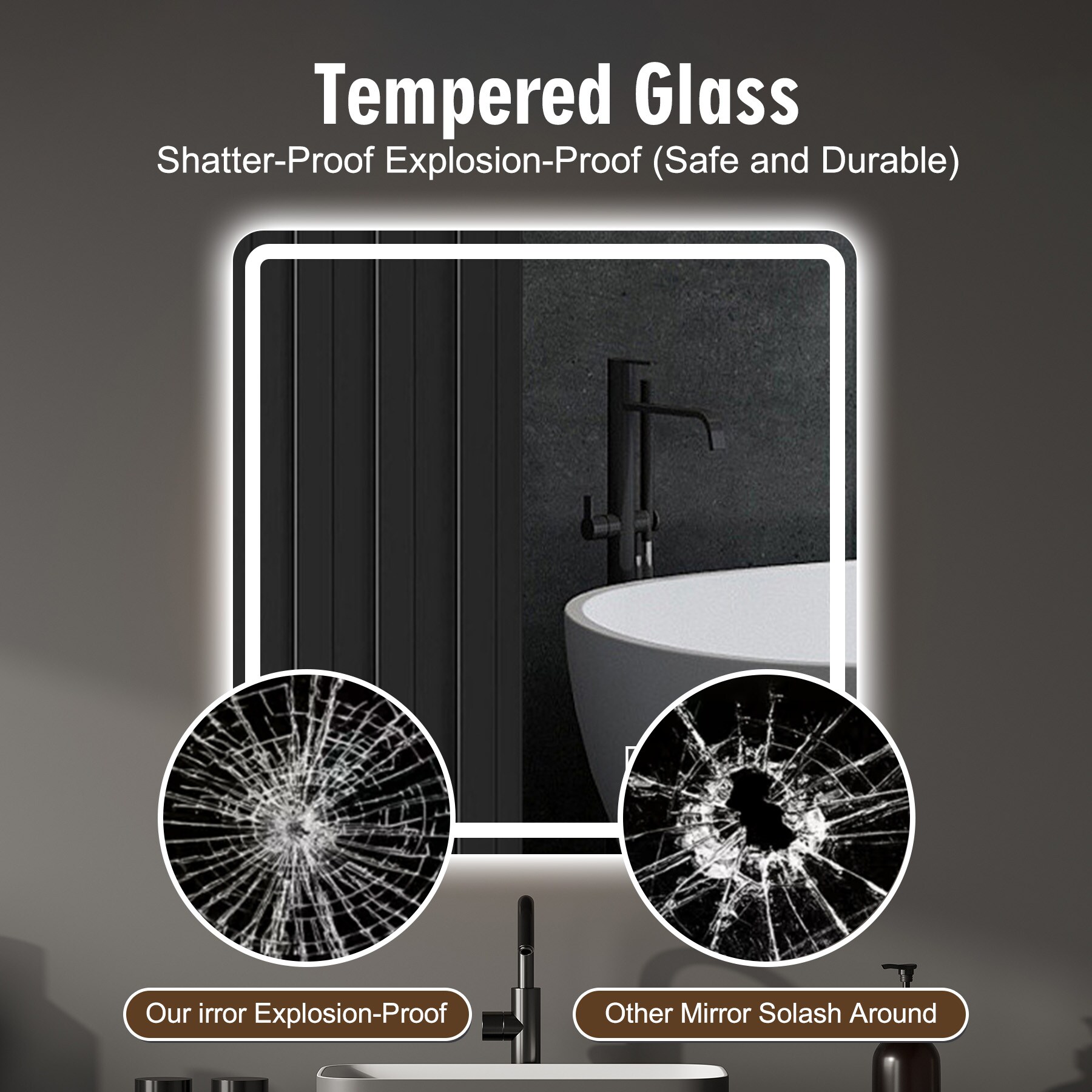 WELLFOR M1FM4032WT Framed-Bath-Mirrors - View #7