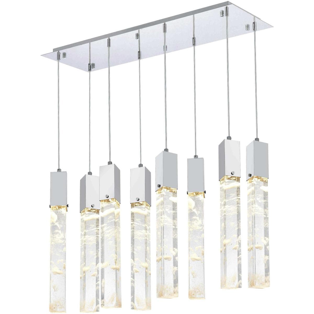 Elegant Lighting 2844640 2088D36C Aurora 8 Light 12 inch Chrome Pendant Ceiling Light