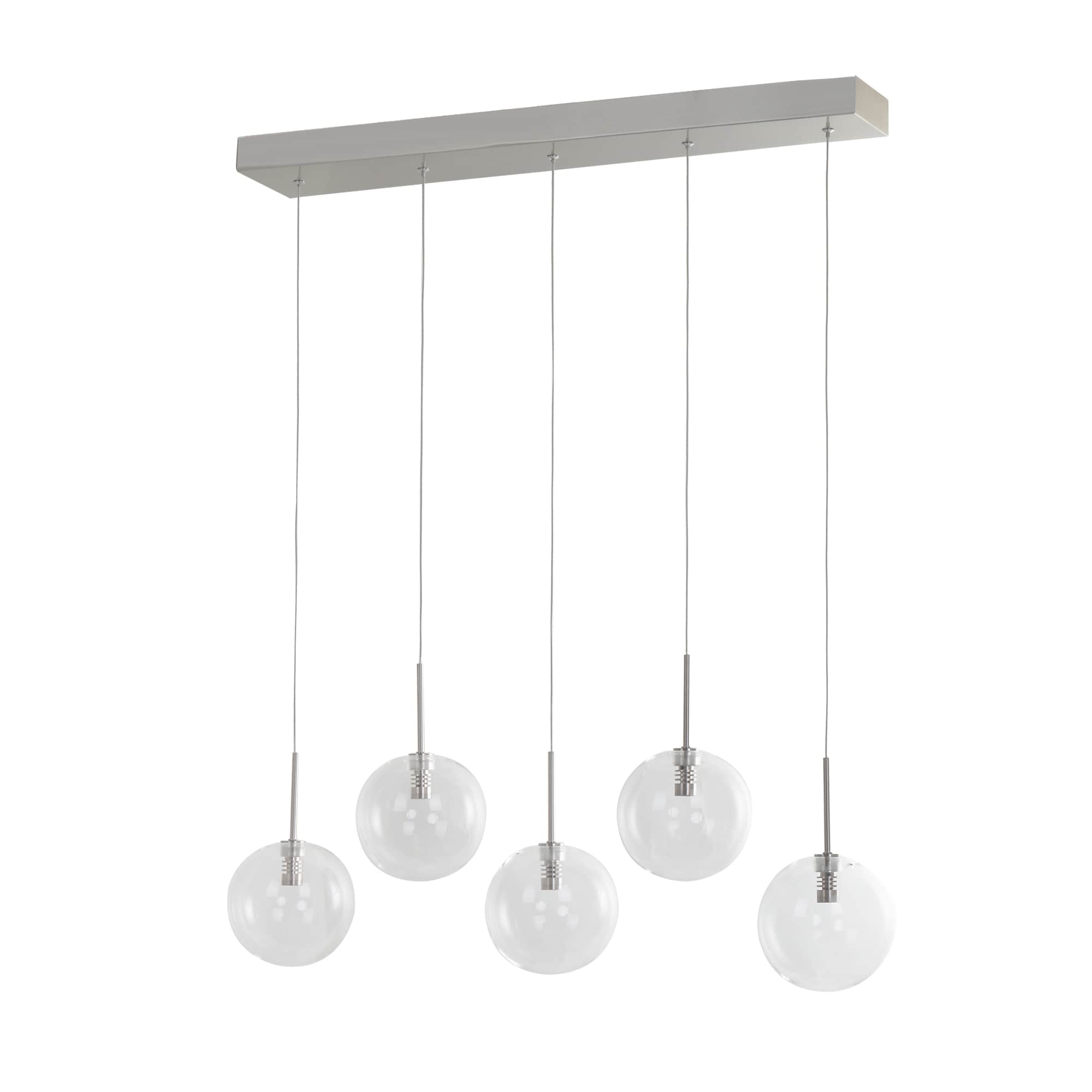 Scott Living Midtown 5-Light Brushed Nickel Modern/Contemporary Clear ...