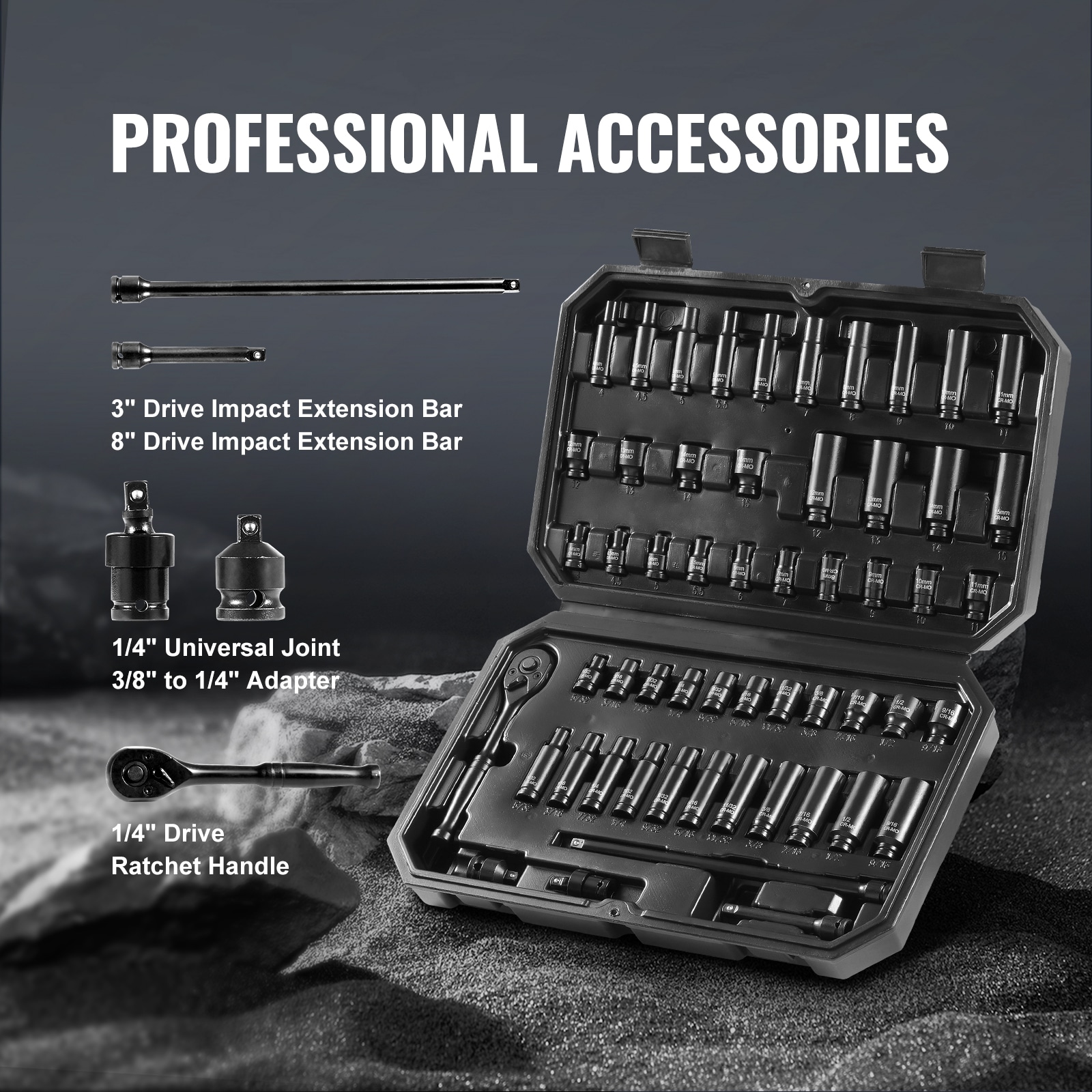 VEVOR SCCJTTZJ1CRV06158V0 Impact-Socket-Sets - View #4