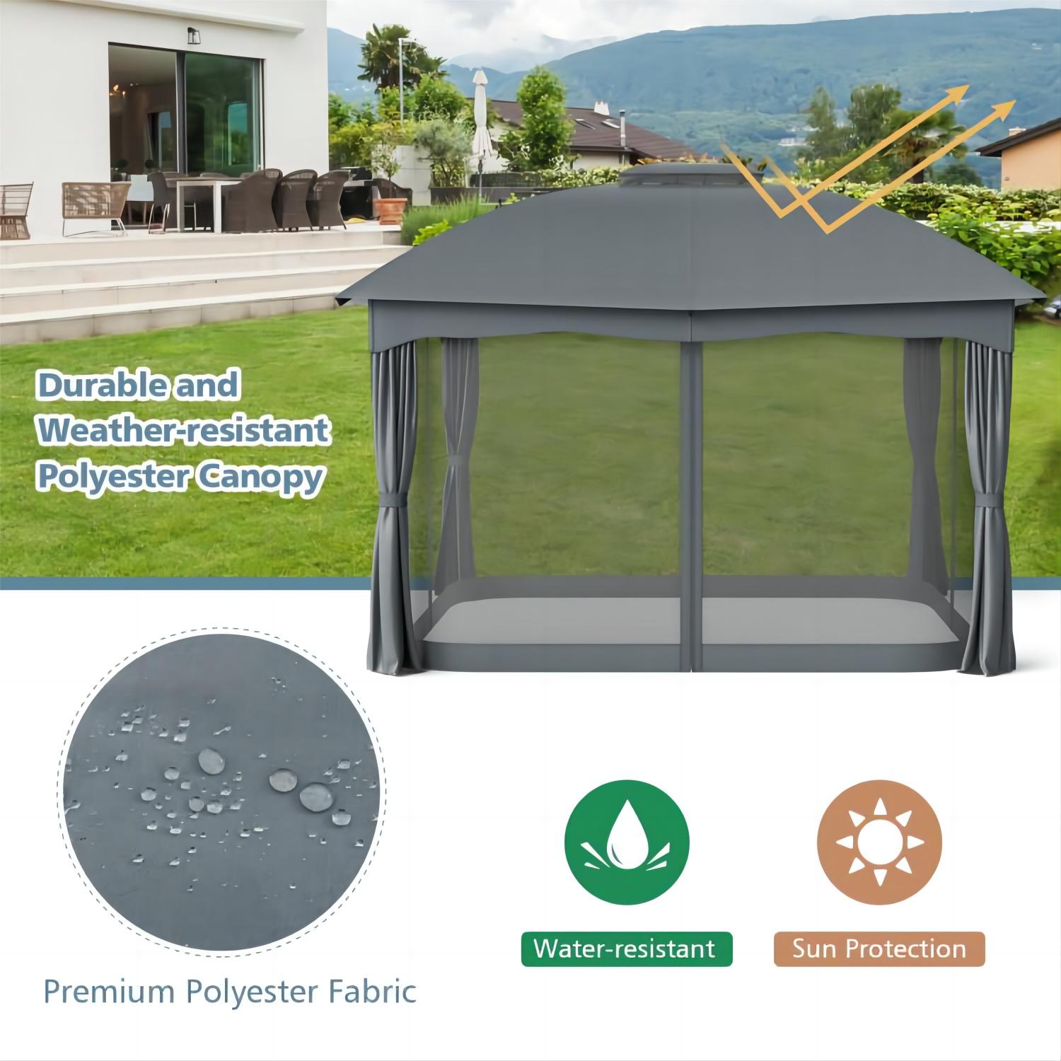 Forclover MONMBY045BE Wood-Resin-Gazebos - View #4