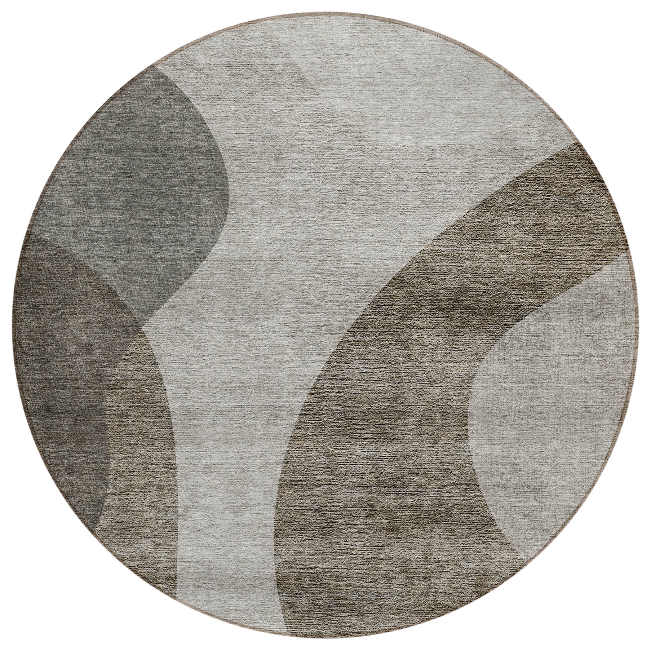 Addison Rugs ACN657TP8RO Chantille ACN657TP 8 x 8 (ft) Polyester Taupe Round Indoor/Outdoor Geometric Machine washable Area rug