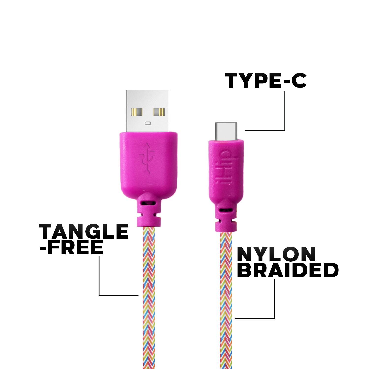Snor Net zo Gelijkmatig Zeikos iHip Cute Cords 6ft Rainbow Braided Cable Type-C USB Sync Fiber  Finish Bend Test Certified -Android Charger Cable for Android Samsung  Galaxy S9 S10 S8 Plus Note10 9 8, Moto Z,