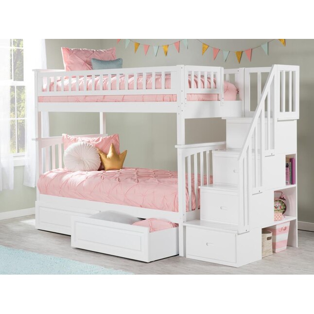 Atlantic Furniture Columbia Staircase, Staircase Twin Bunk Beds