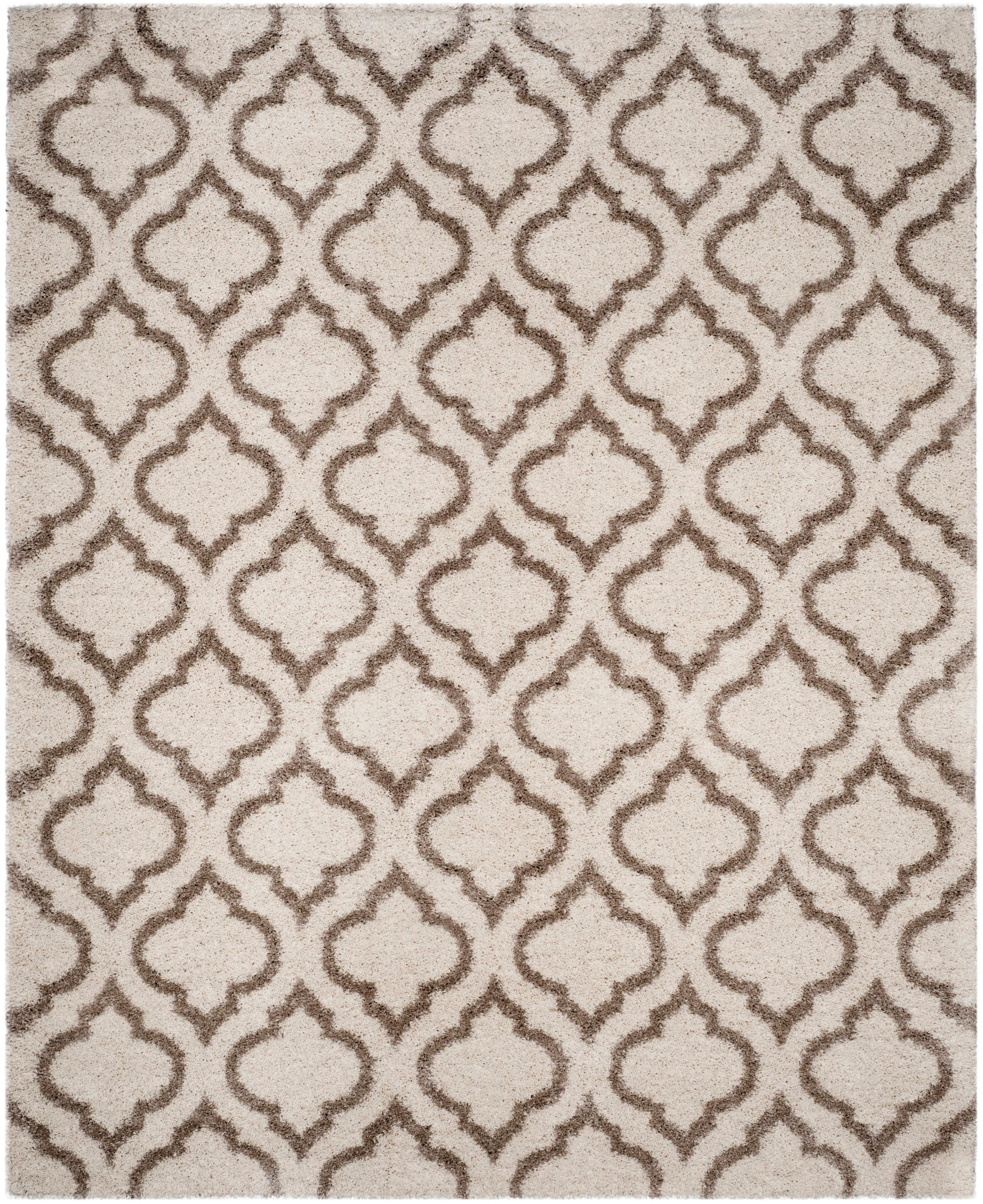 Safavieh SGH284D-6 Hudson Tensas Shag 6 x 9 (ft) Loomed Polypropylene Ivory/Beige Rectangular Indoor Trellis Area rug