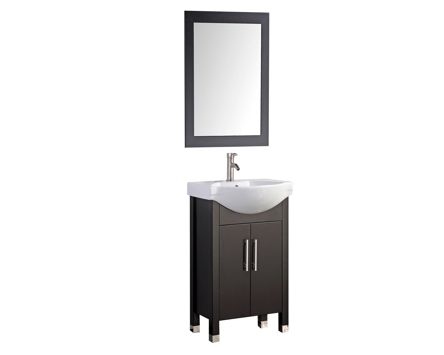 Mtd Vanities 20-in Espresso Single Sink Bathroom Vanity With White 