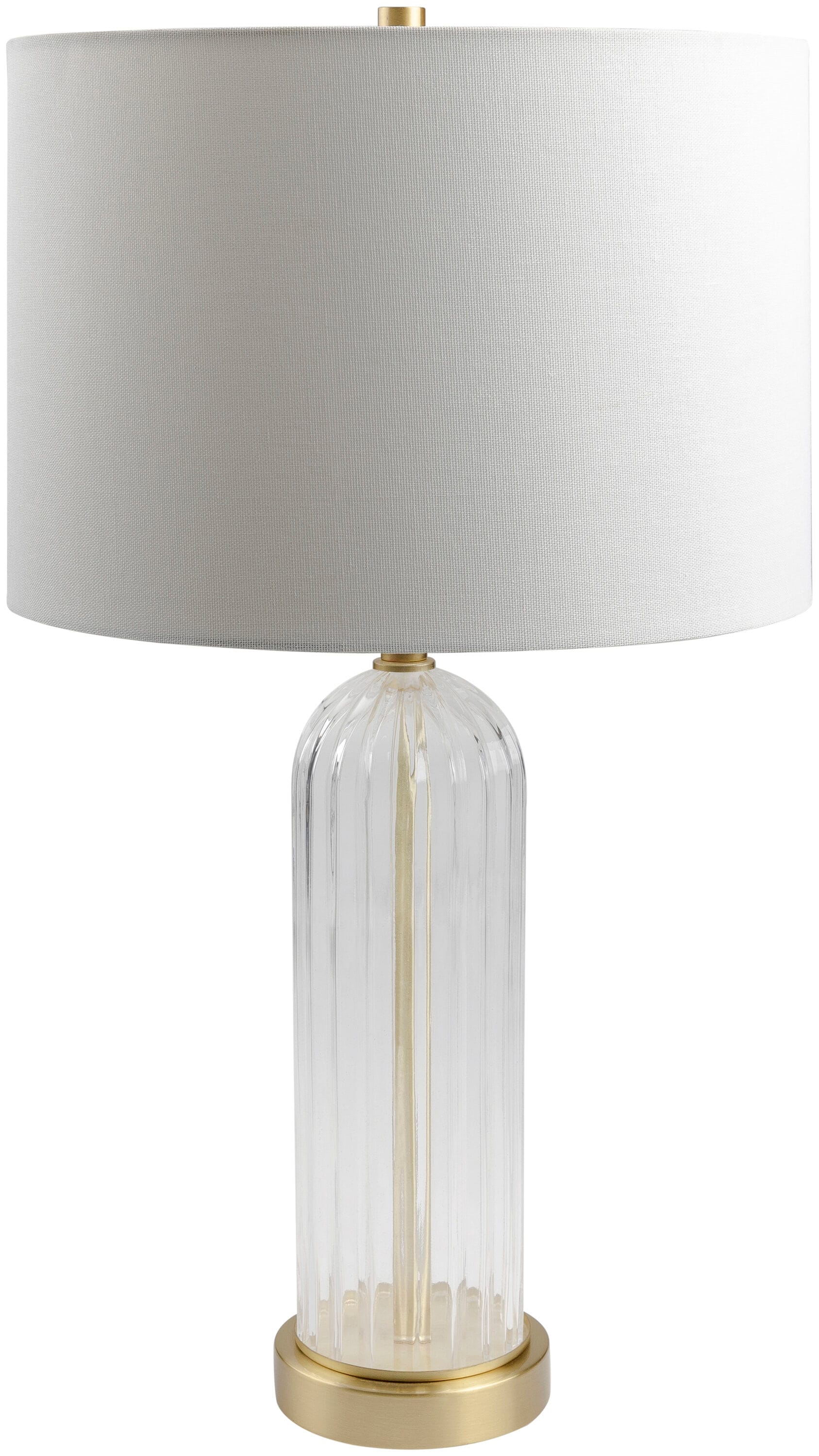 Livabliss CSL-001 Crassula 17.5-in Clear On/Off switch Table Lamp with Cotton Shade