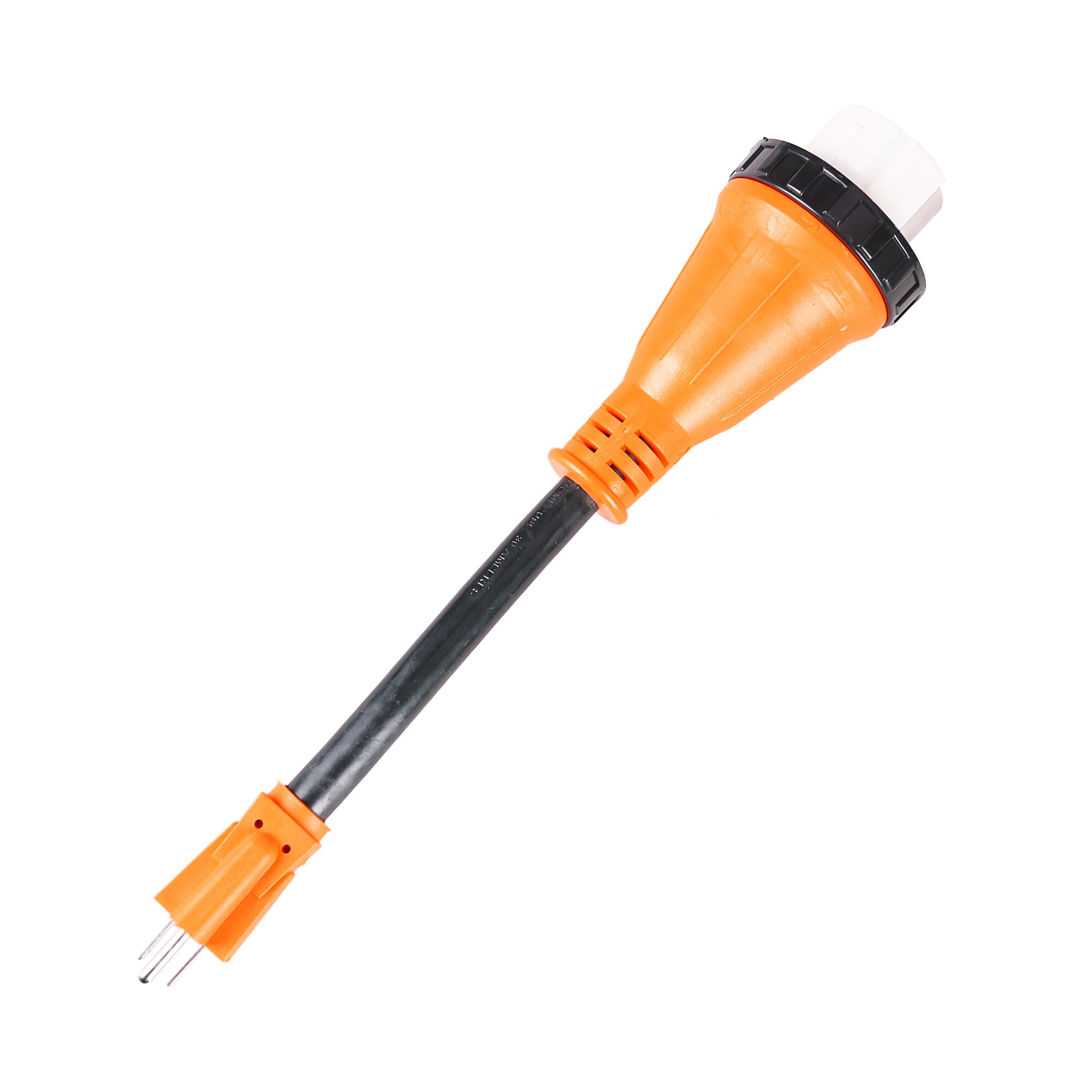 Power By GoGreen GGRV-1550T RV Adapter 15 Amp Male to 50 Amp Twist Lock, 12" 10AWG/3 Cord - Orange/Black