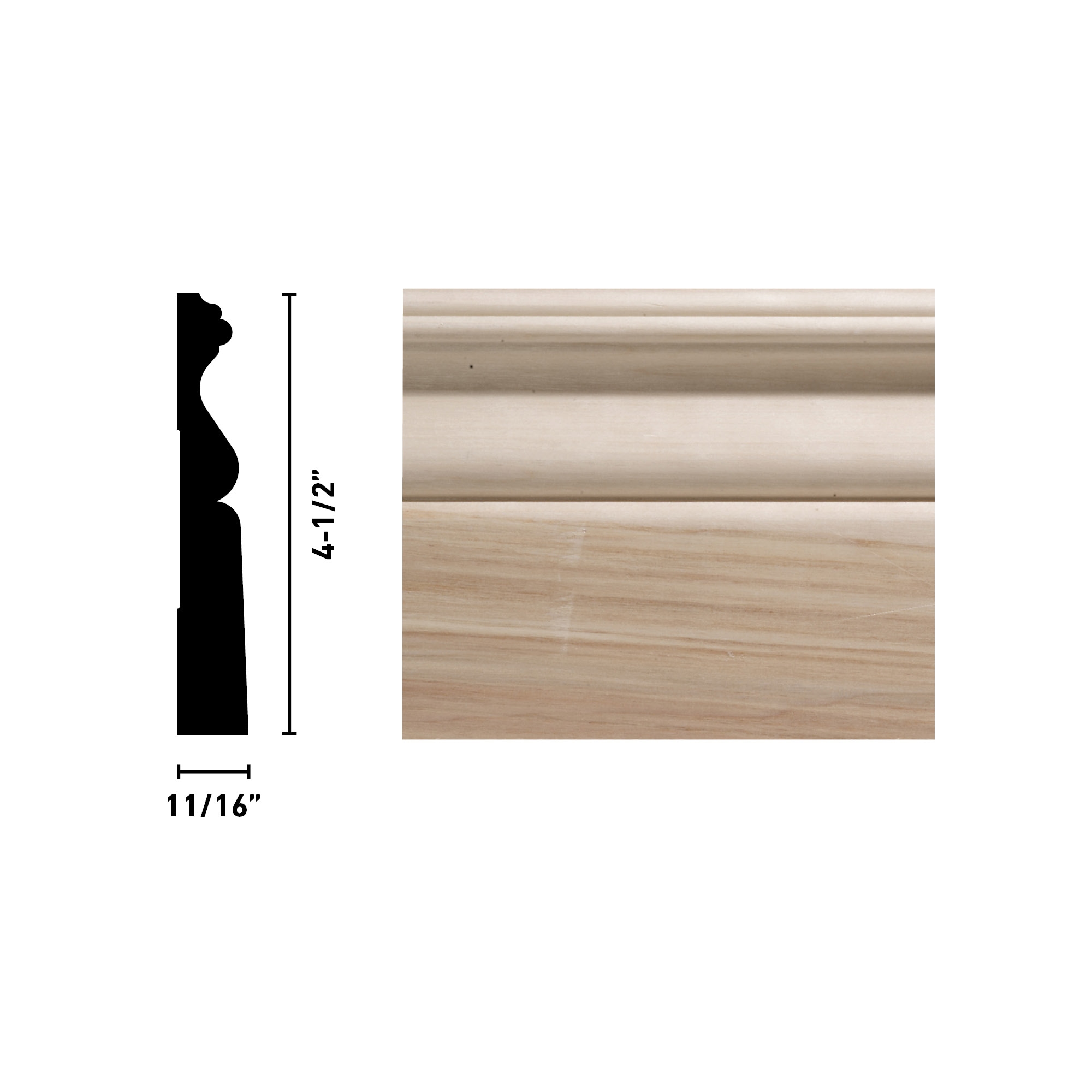 Ornamental Mouldings OML24-8FTWHW Baseboard-Moulding - View #4