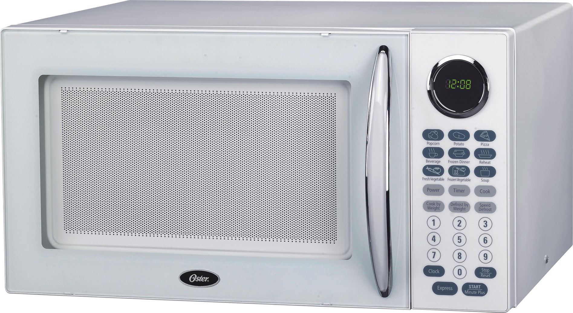 Oster OGB81101 1.1-Cubic Foot Digital Microwave Oven, White - Bed