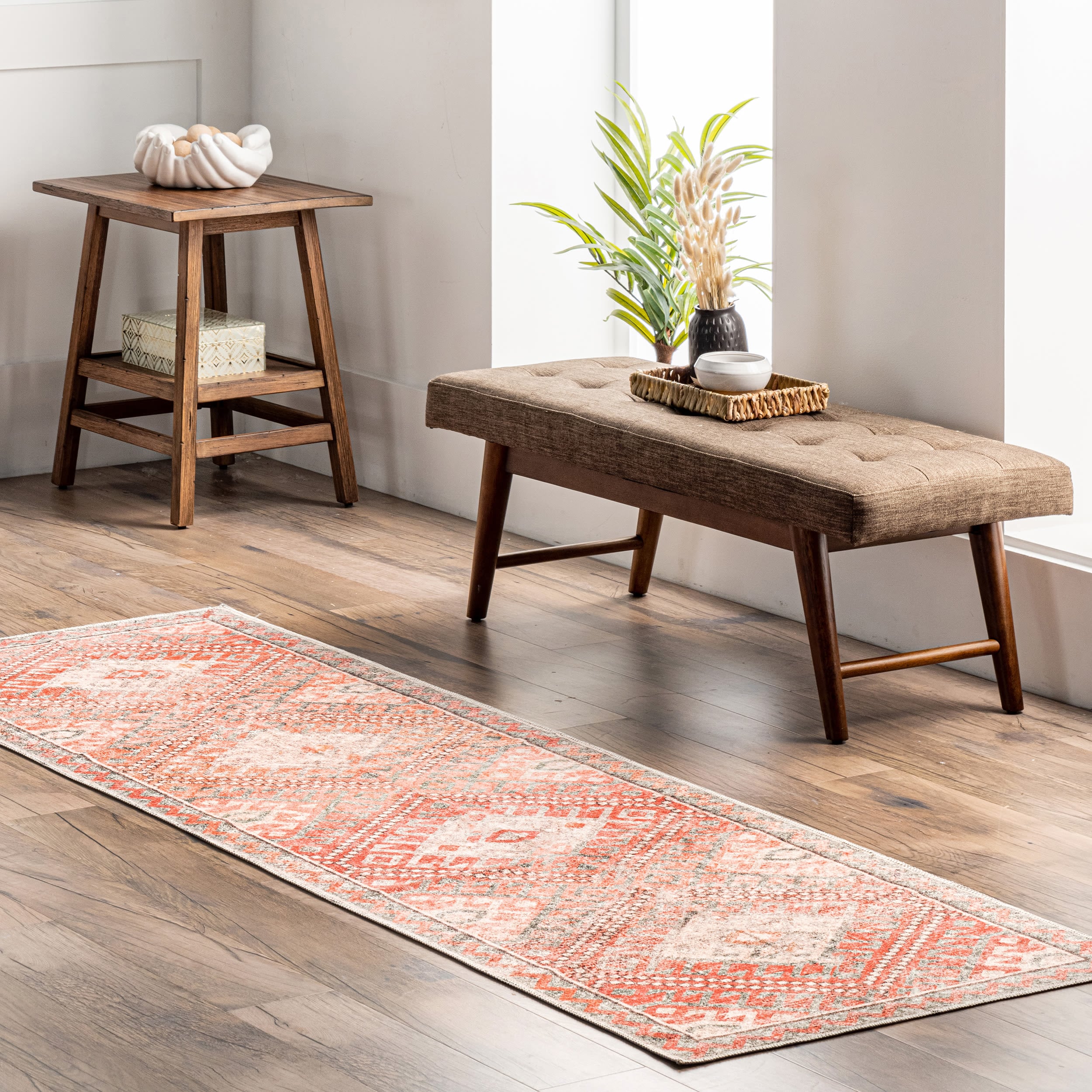 nuLOOM HJAU23A-2608 Aurora 2 x 8 (ft) Loomed Polyester Peach Rectangular Indoor Geometric Machine washable Runner rug