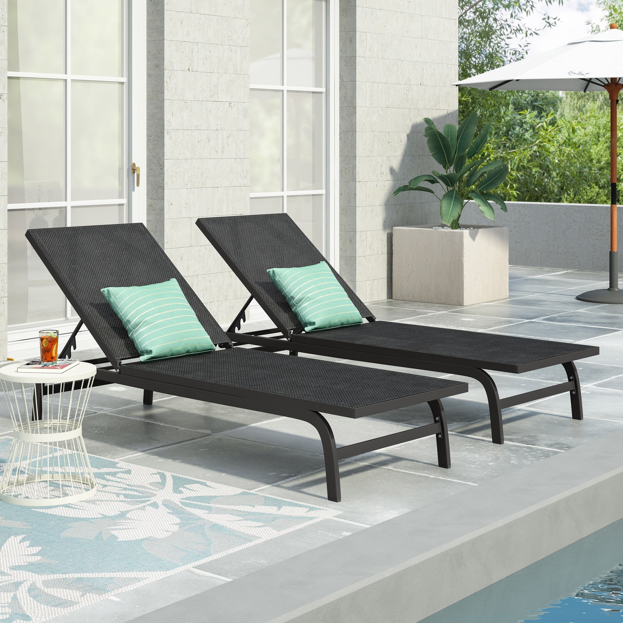 HyperDrop Cart - Weather-Shield Heavy-Duty Outdoor Chaise Lounge Chair for Patio and Poolside
