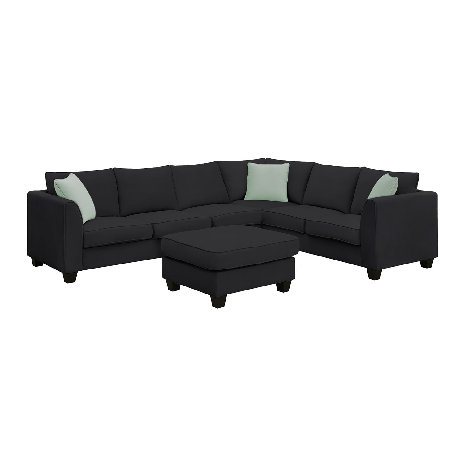 Sumyeg GS-GT000418AAE 7 Seats Modular Sectional Sofa 112-in Modern Black 6+ -seater Sofa
