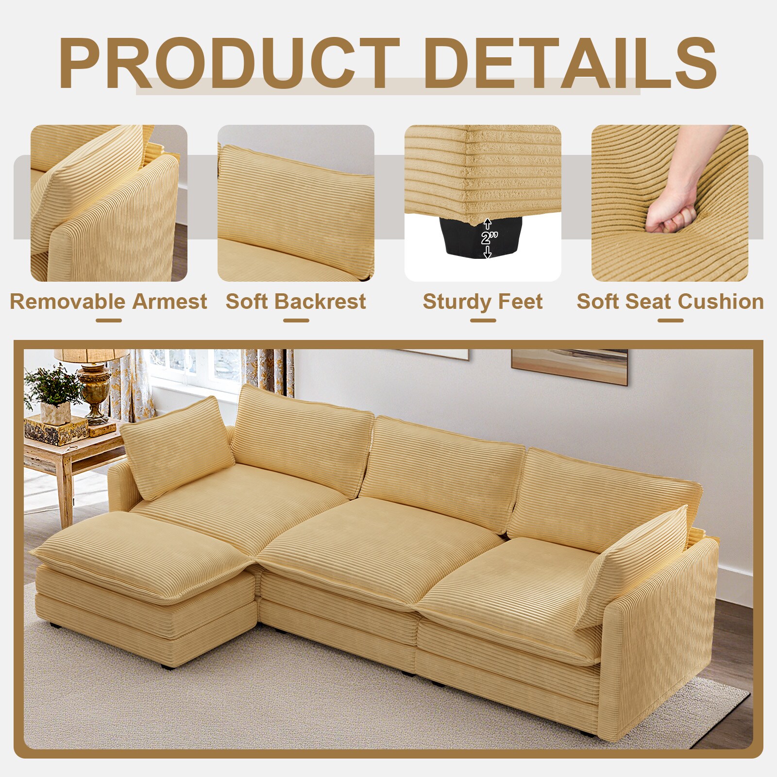 VOUA SAF-MLTER-PK Sofas-Loveseats - View #3