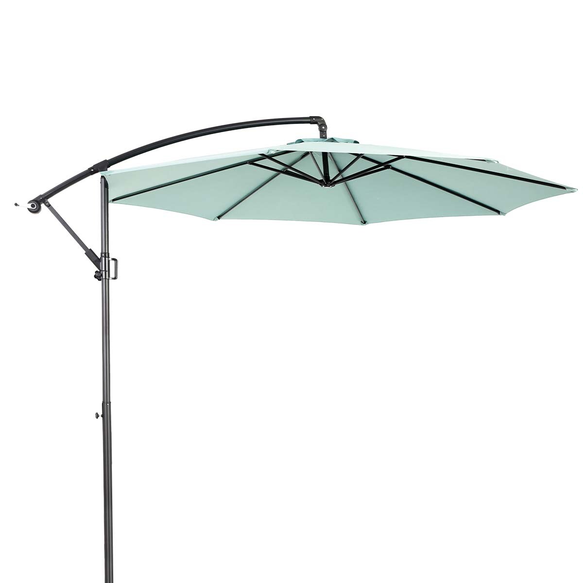 XXLYY 10ft Offset Hanging Market Patio Umbrella 10-ft x 12-ft Hardtop Roof Iron Gazebo