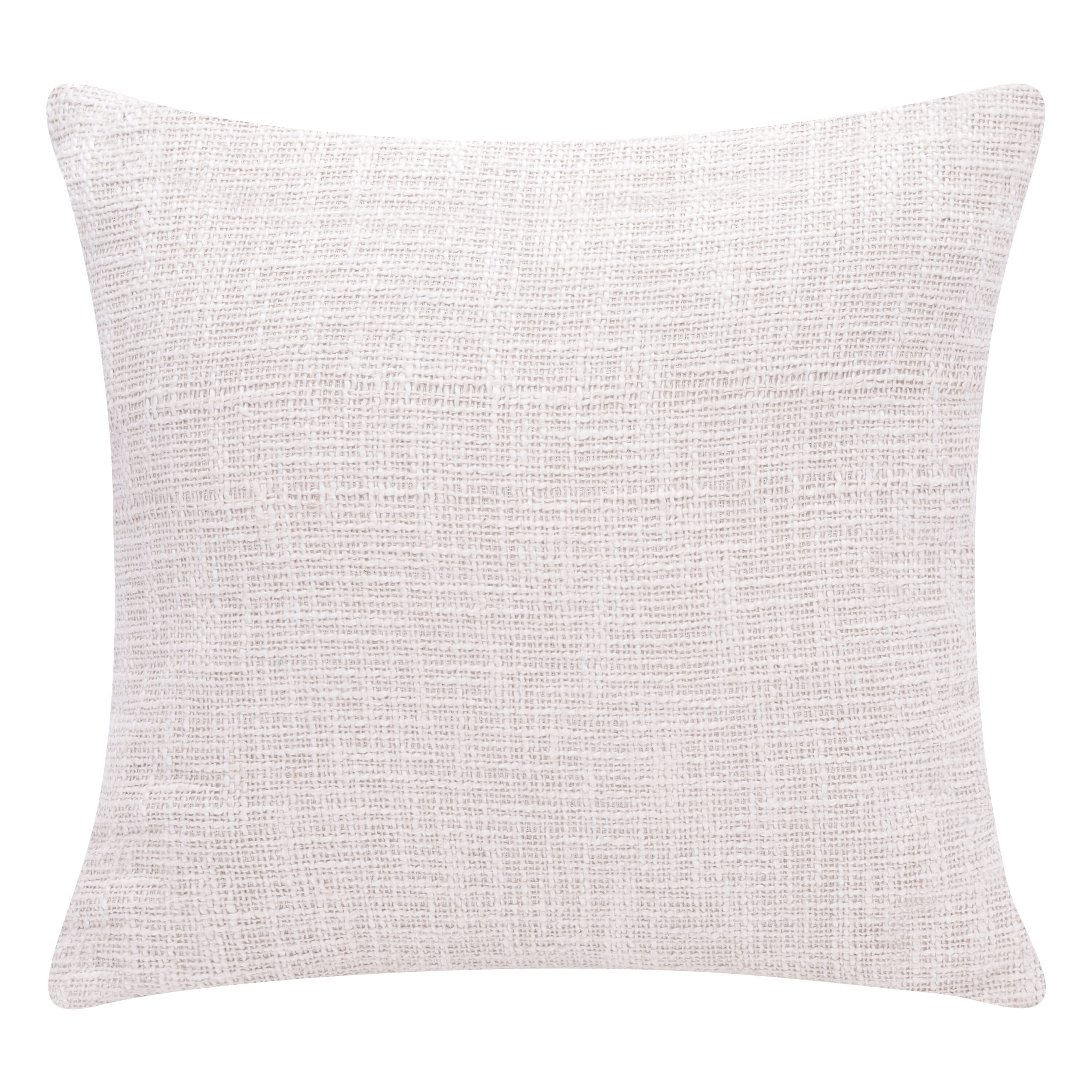 Ocean Blue and Ivory Cotton Embroidered Throw Pillow
