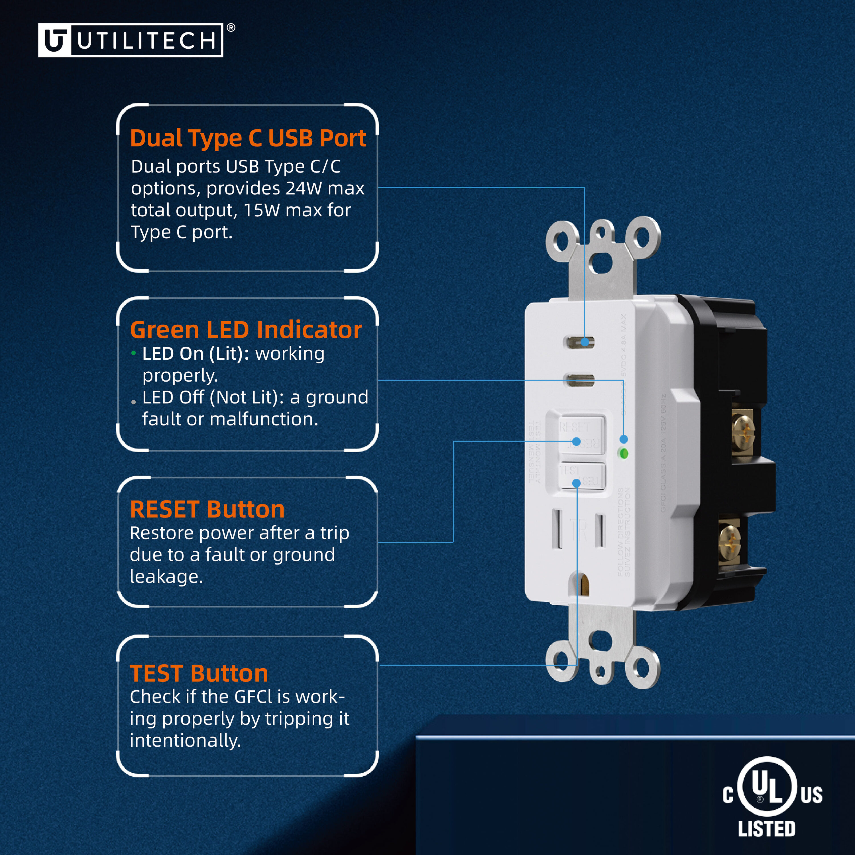 Utilitech LGR2315CCT1-WH receptacles - View #4