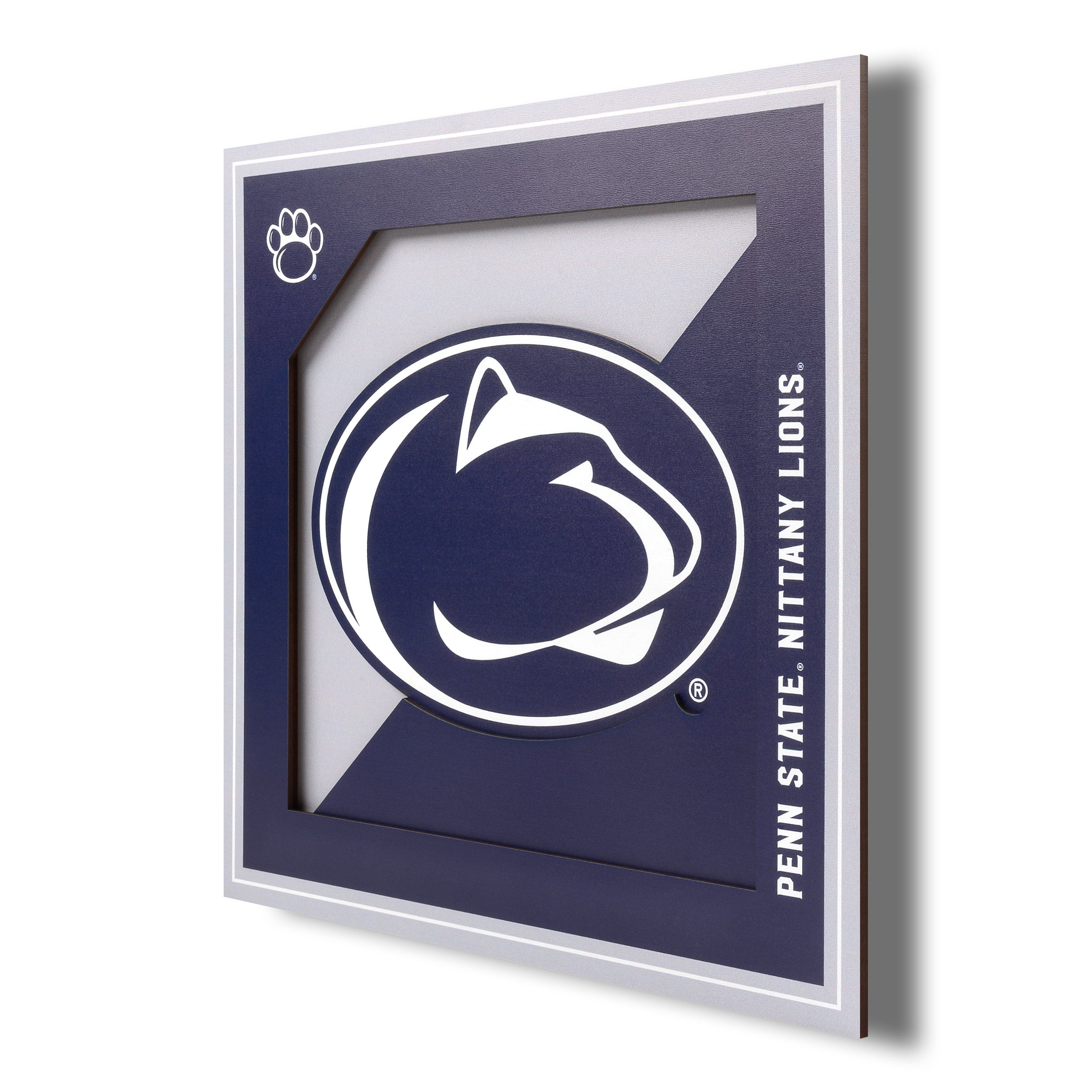 Sportula 2506937 YouTheFan NCAA Penn State Nittany Lions 3D Logo Series Wall Art - 12x12 YouTheFan Team Colors Floater frame 12-Inches H x 12-Inches W Sports 3D art
