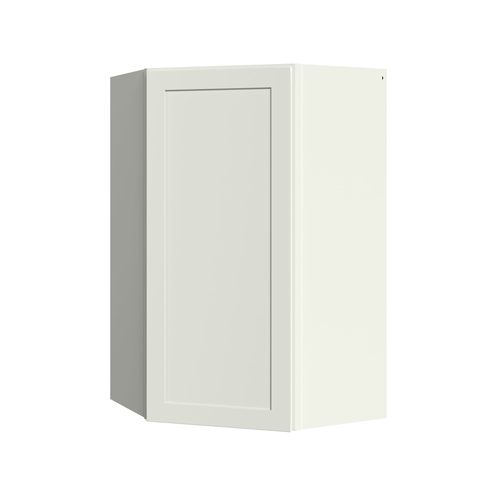 KraftMaid Momentum WA2439RG71 Deveron 24-in W x 39-in H x 24-in D Dove White Diagonal Corner wall Fully assembled Plywood Cabinet (Recessed Panel Shaker)