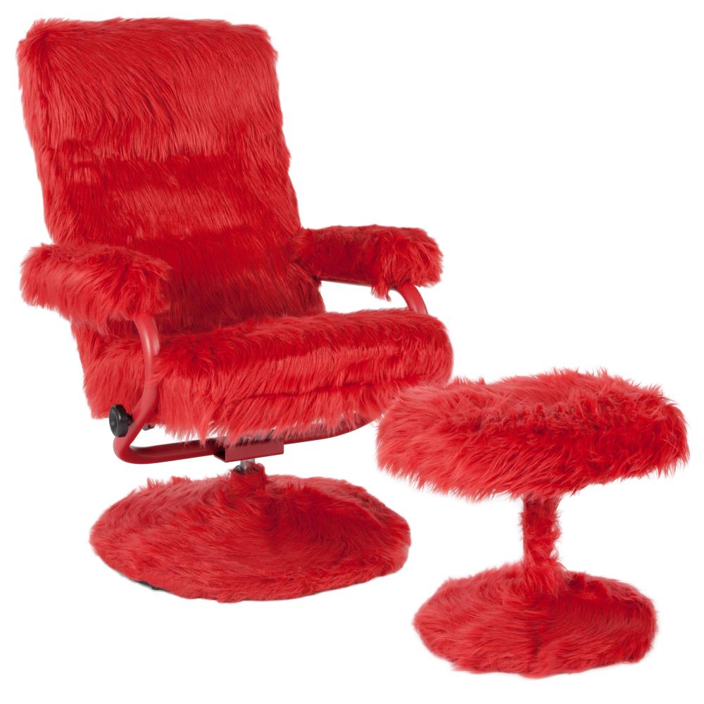 red fluffy chair