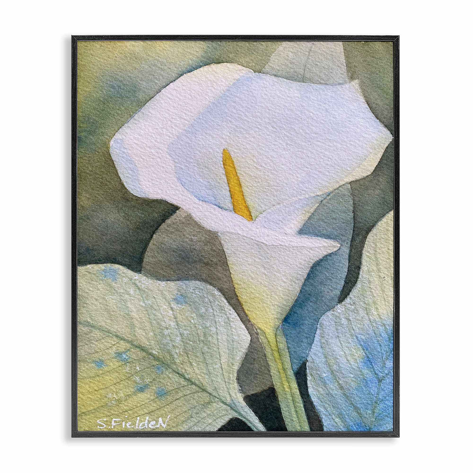 Stupell Industries Garden Calla Lily Bloom Black Framed Giclee Art By ...