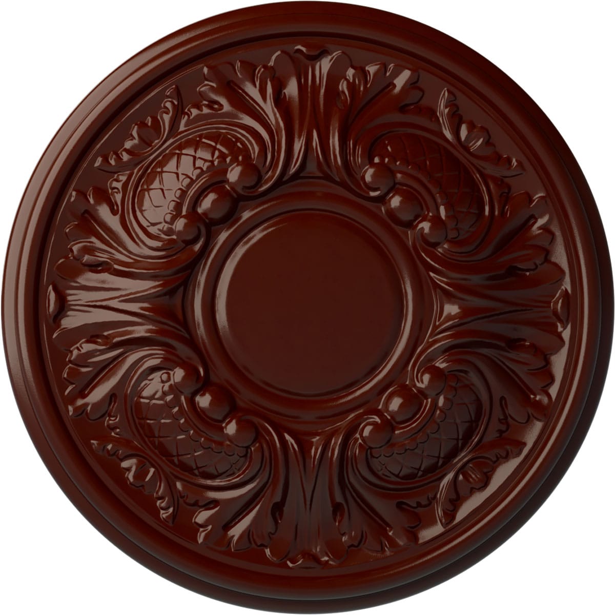Ekena Millwork CM11WABMF Wakefield 11.75-in W x 11.75-in L Painted Brushed Mahogany Polyurethane Whole Ceiling Medallion