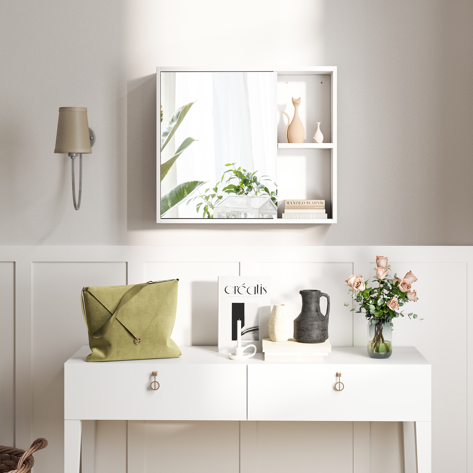 WELLFOR UTG12212WH Bathroom-Medicine-Cabinets - View #4