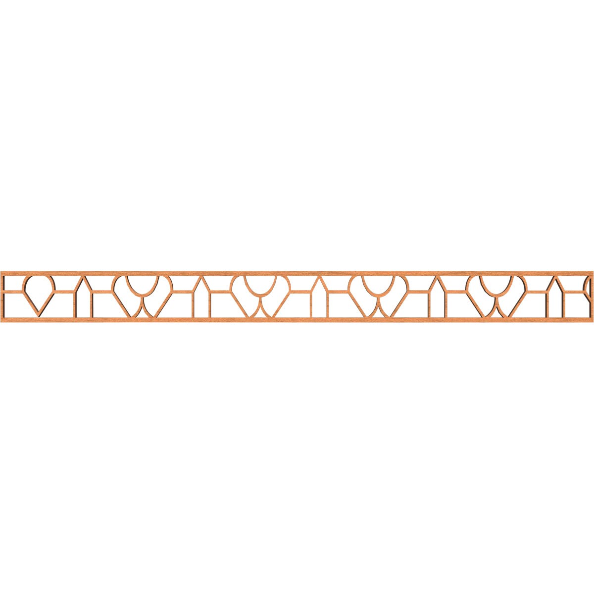 Ekena Millwork MLDB04X46WHICH Whitechapel Fretwork Flat Trim 4-in x 3.87-ft Cherry Brown Unfinished 2156287 Pierced Wall Panel Moulding