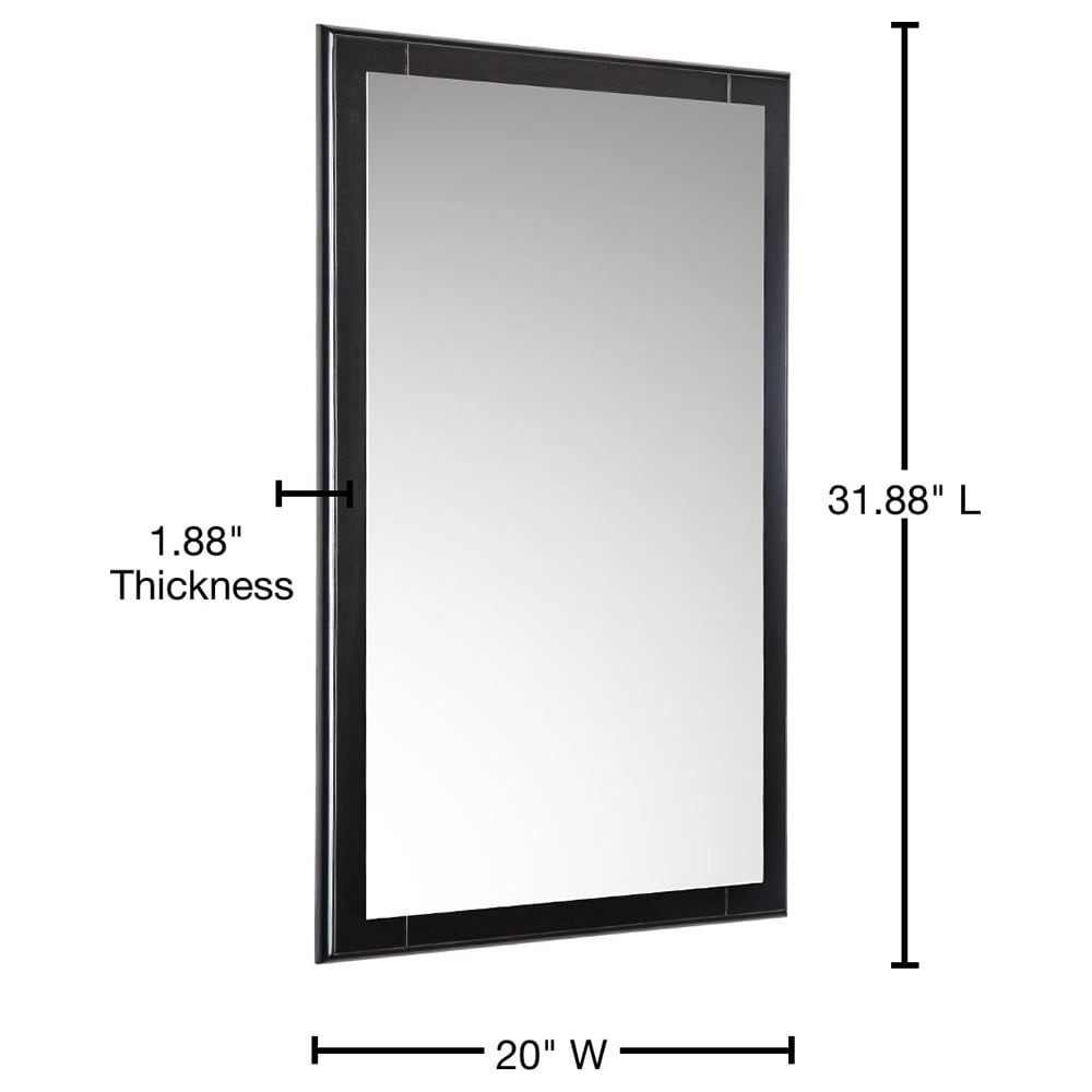 Elegant Espresso Wood Framed Rectangular Bathroom Vanity Mirror