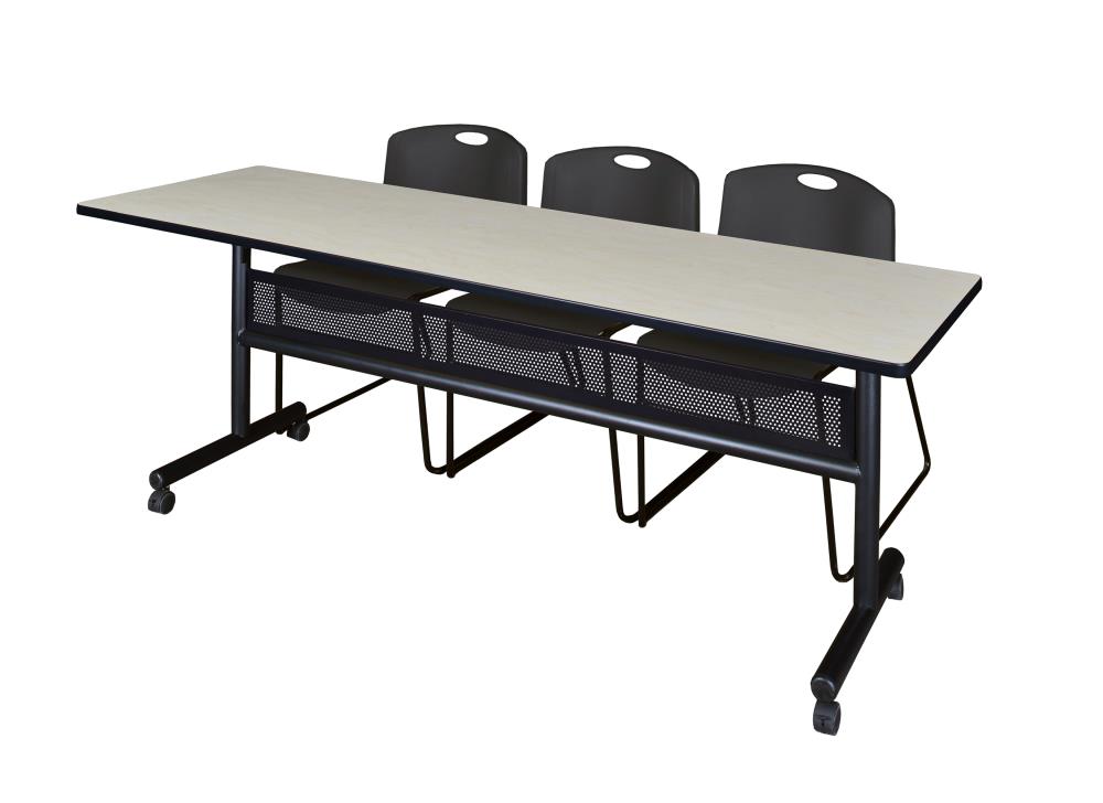 Regency MKFTM8424PL44BK Training Off-white 4-Person Training Table (84-in W x 29-in H)