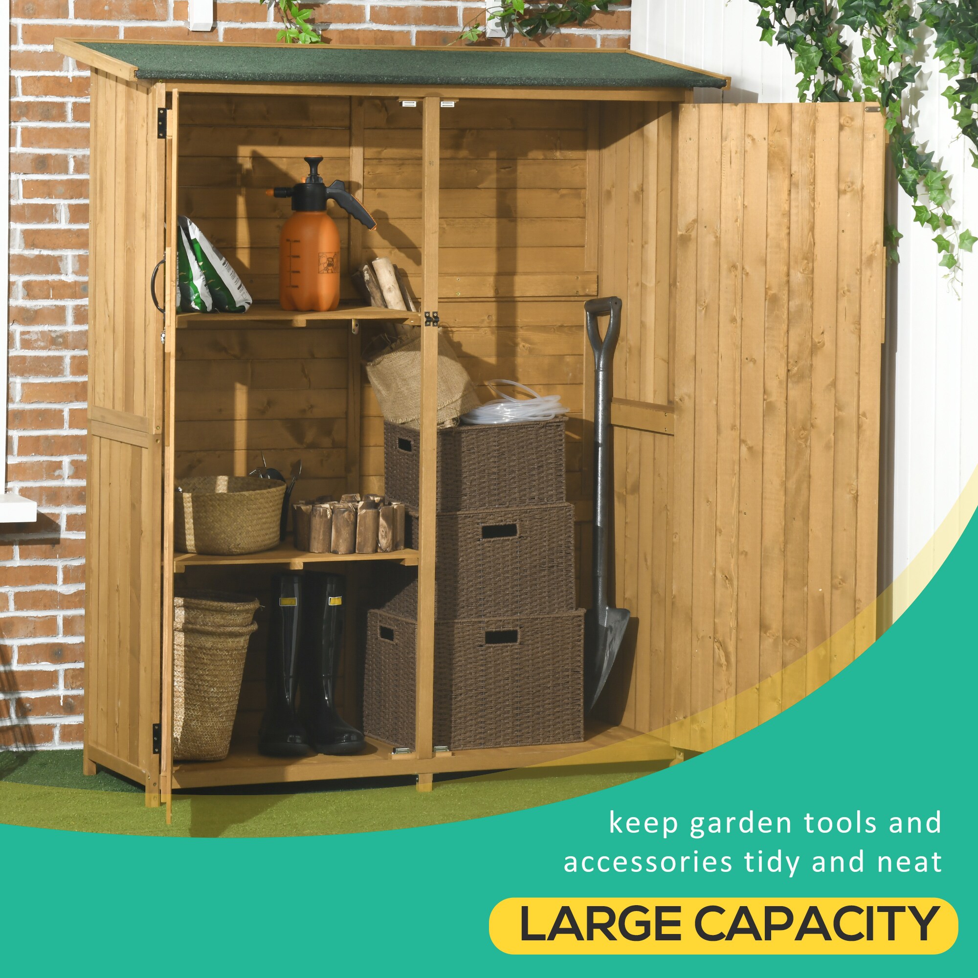 Outsunny 845-275 Wood-Storage-Buildings - View #5