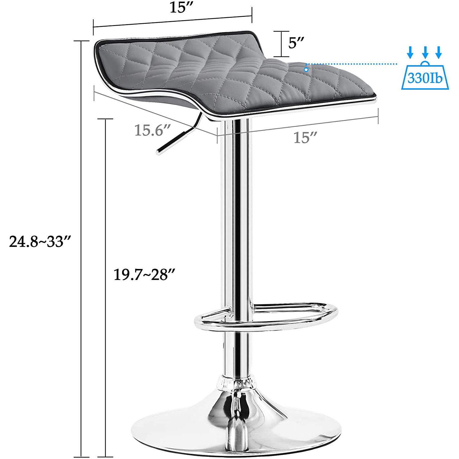 Vecelo LOE-C10-GRY stools - View #3