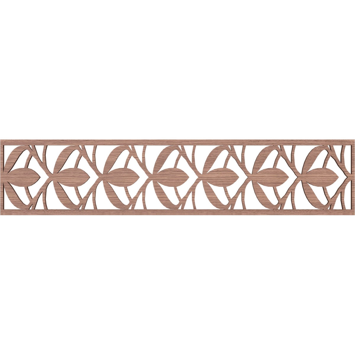Ekena Millwork MLDB10X46SALWA Salem Fretwork Flat Trim 10-in x 3.9-ft Walnut Brown Unfinished 2157569 Pierced Wall Panel Moulding