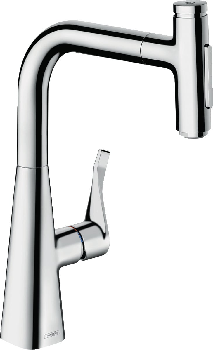 Hansgrohe 73822001 Chrome Single Handle Deck-mount Pull-down Kitchen Faucet with Sprayer ( Side Sprayer Included )