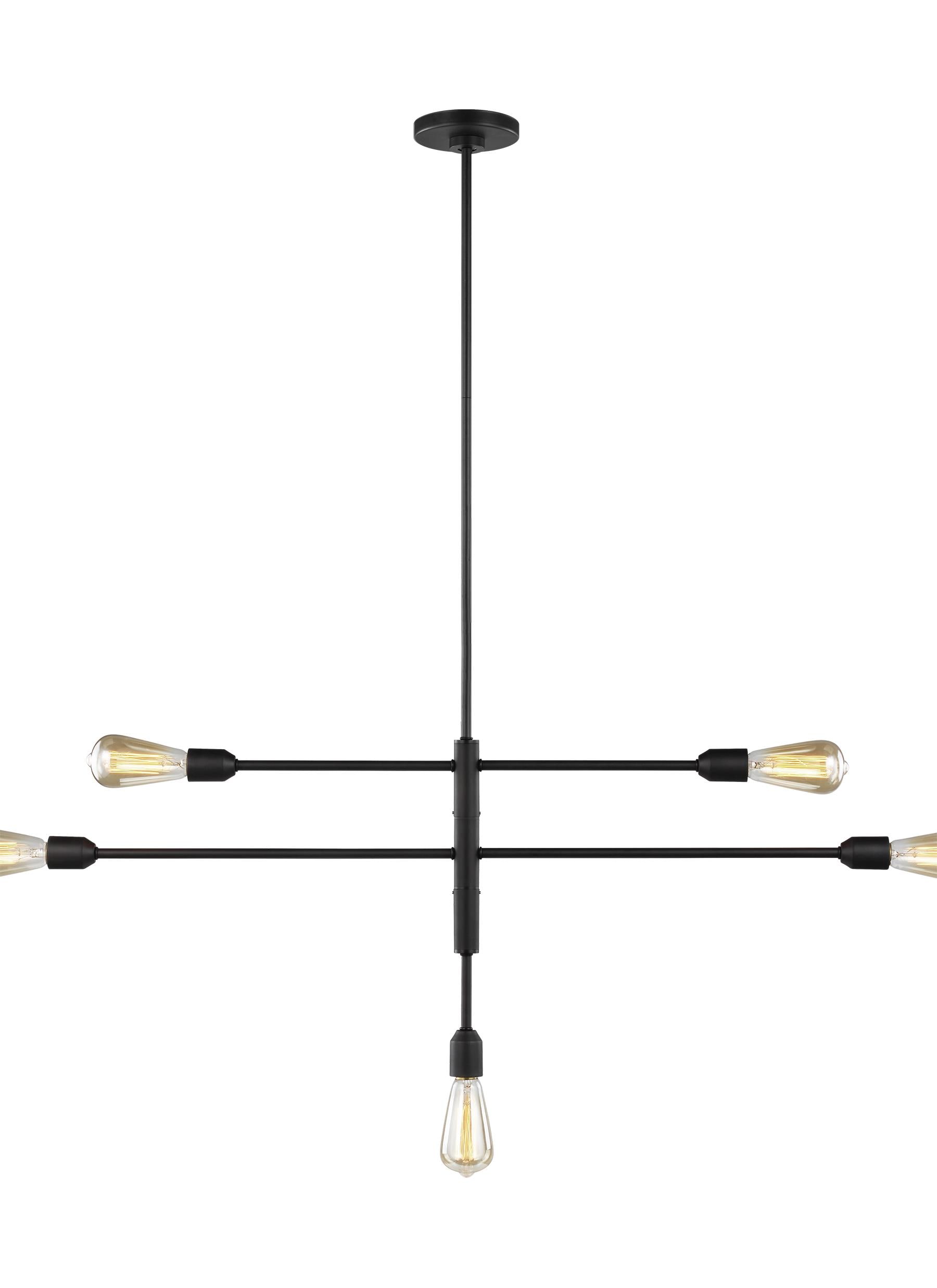 Generation Lighting 3000305-112 Randolph 5 -Light Matte Black Transitional For Use in Dining Rooms, Foyers, Living Rooms Chandelier