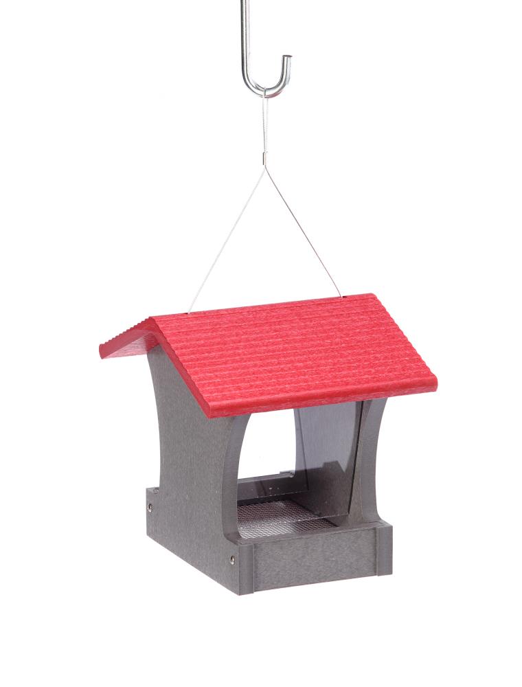 BIRDS CHOICE GSHF100R Green Solutions Recycled Small Hopper Feeder Red Recycled Poly-lumber Hanging Hopper Bird Feeder- 4.81-lb Capacity