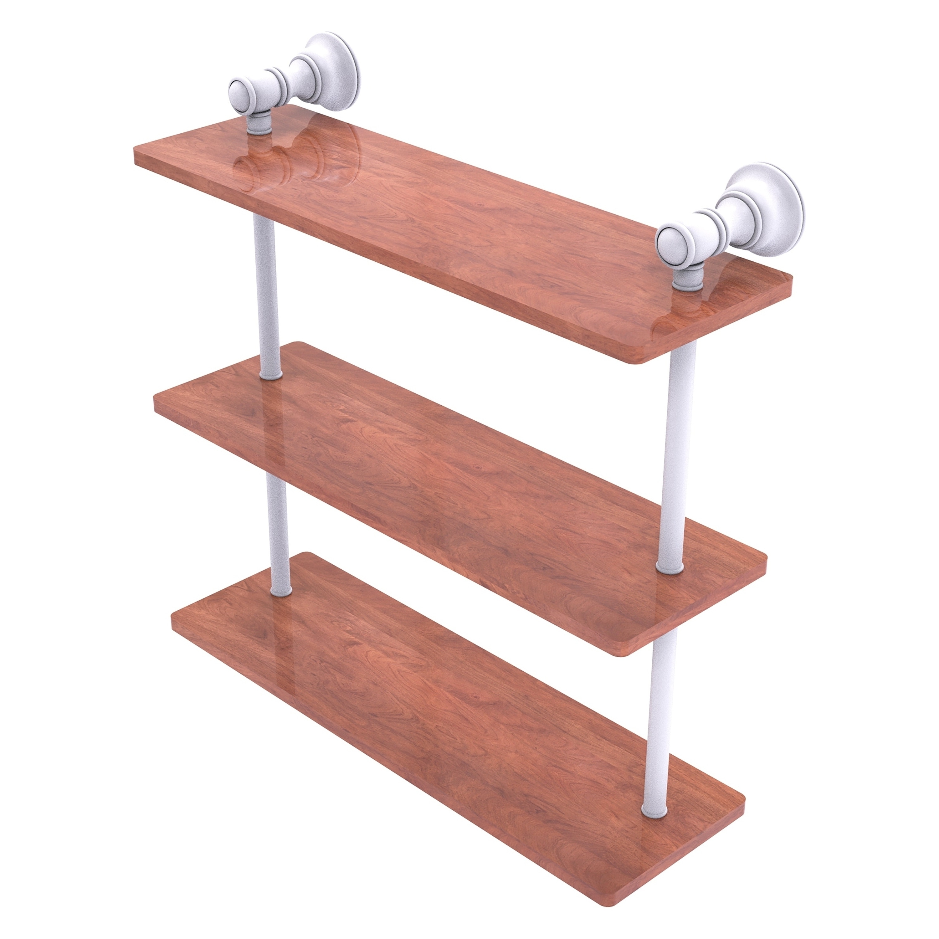 Allied Brass CL-5-16-IRW-WHM Carolina Matte White 3 -Tier Wall mount Corner Bathroom Shelf ( 16-in x 16-in x 5-in )