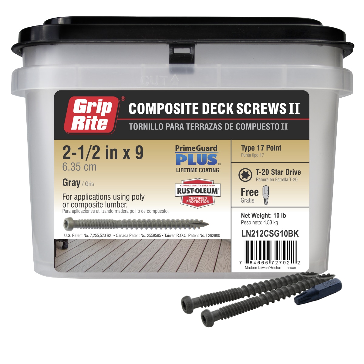 Grip Rite  2.5 x 9 Performance Composite Deck Screws II STAR DRIVE 5 lb./Red 