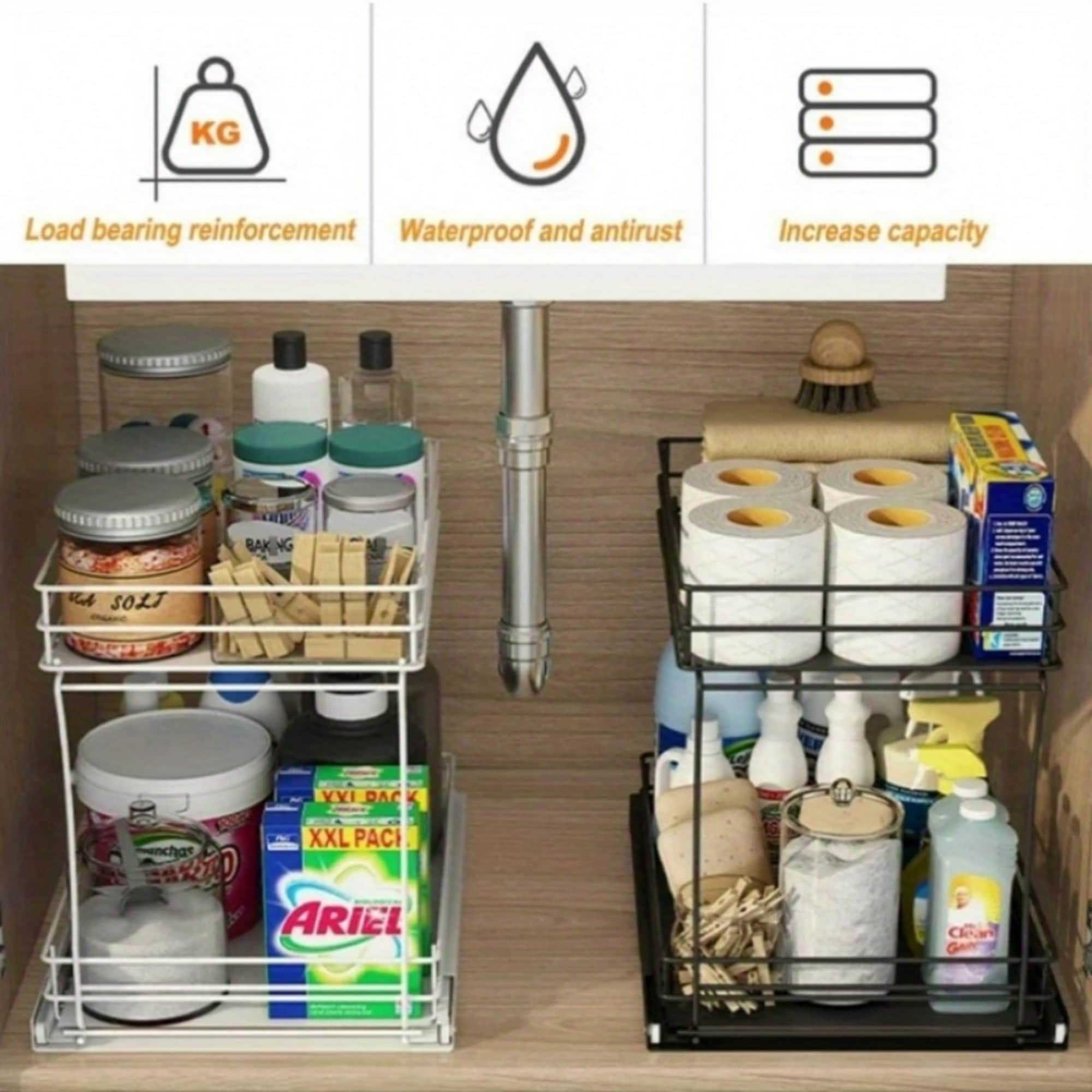 Numhew NHLYNN15986 Pull-Out-Cabinet-Baskets - View #3