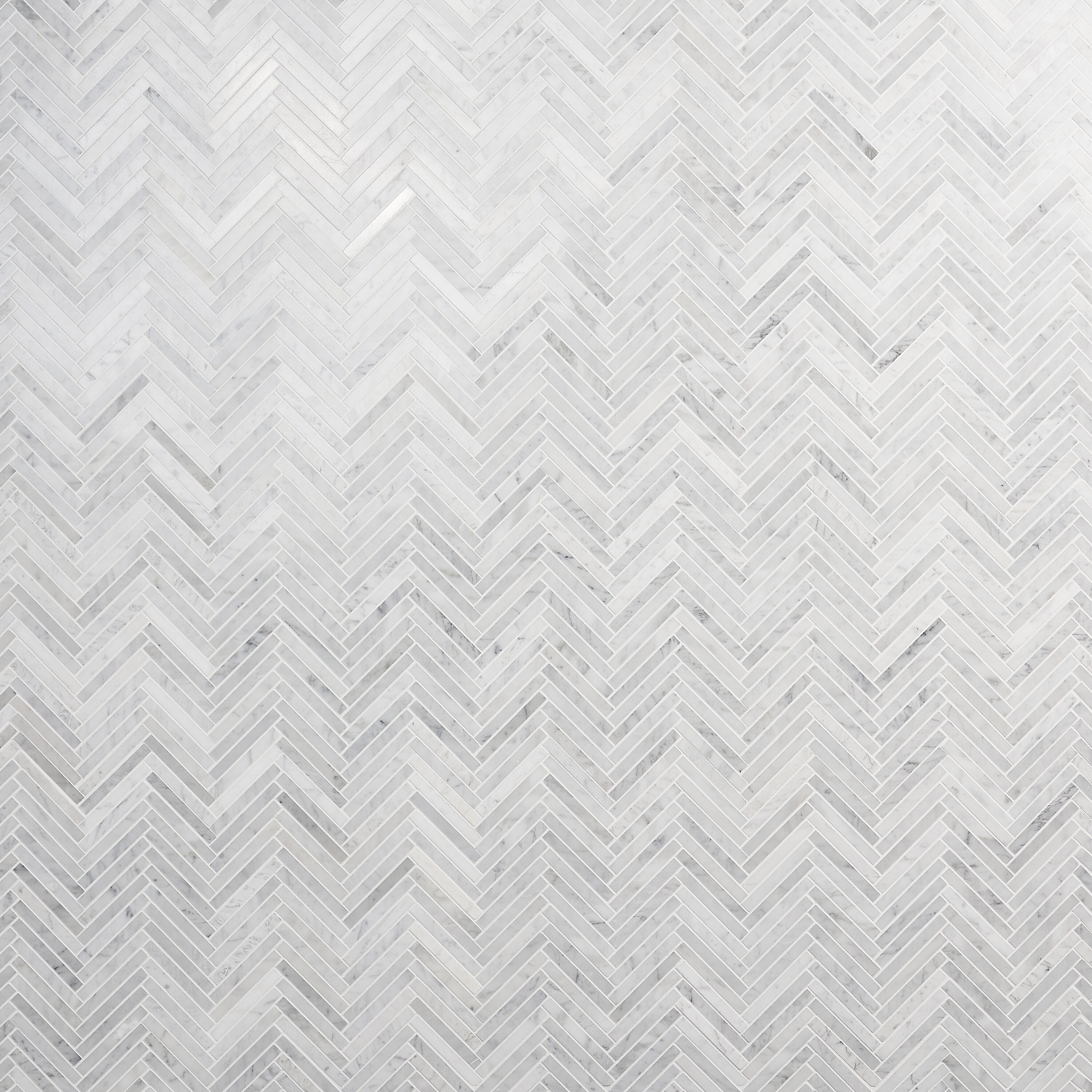 Carrara White Polished Marble Herringbone Mosaic Tile