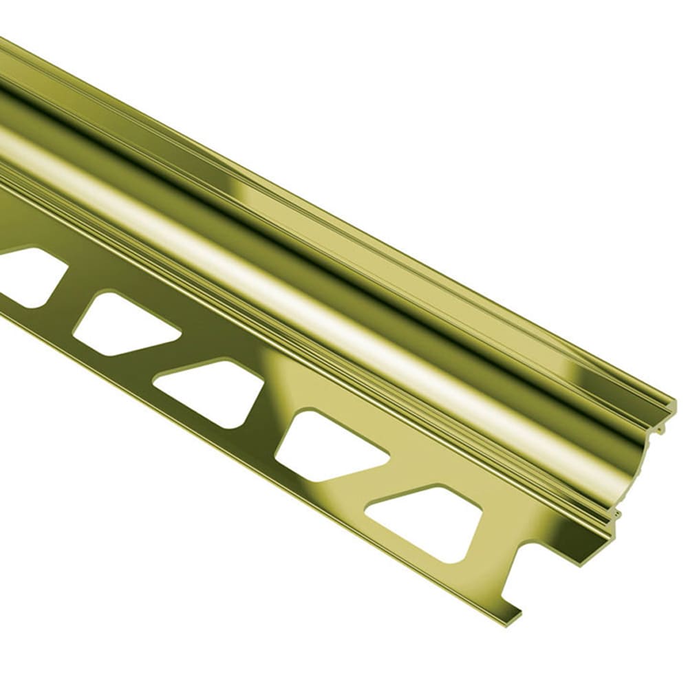 Schluter Systems AHK1S125AMG Dilex-AHK 0.5-in W x 98.5-in L Polished brass anodized aluminum Aluminum Cove base Tile Edge Trim