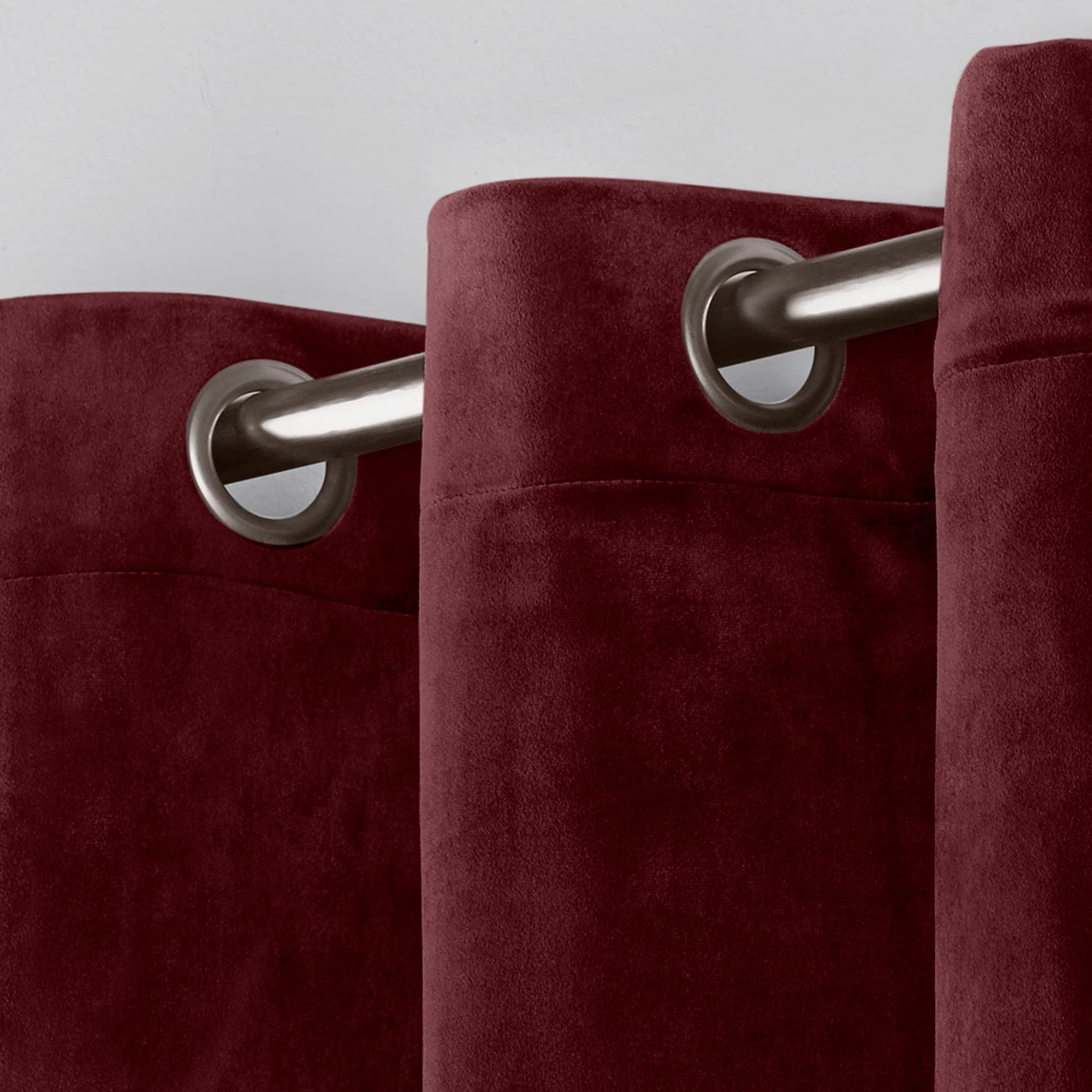 Luxurious Burgundy Velvet Light-Filtering 54"x96" Curtain Pair