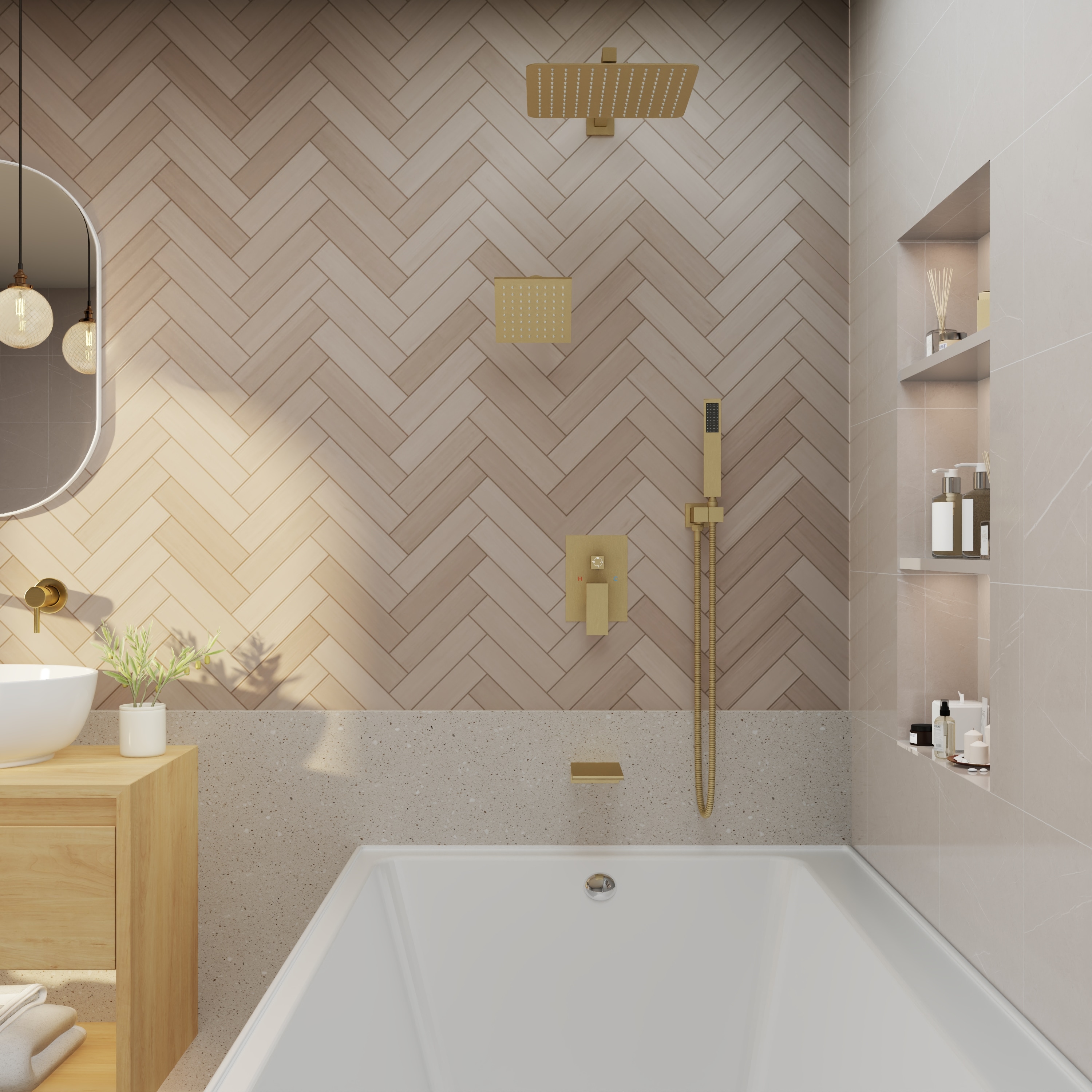 CASAINC WF-W98C03CP-12 Showerhead-Bar-Panels - View #2